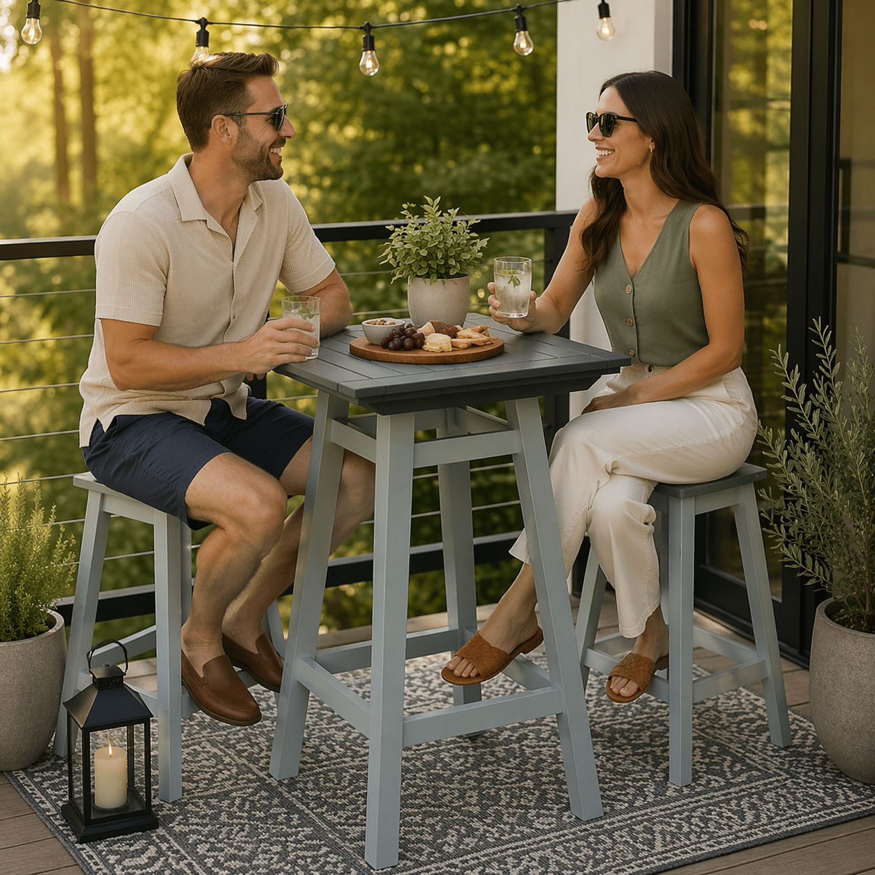 Seaside MAD Bar Table 33″ x 33″ – Modern Outdoor Bar Height Table
