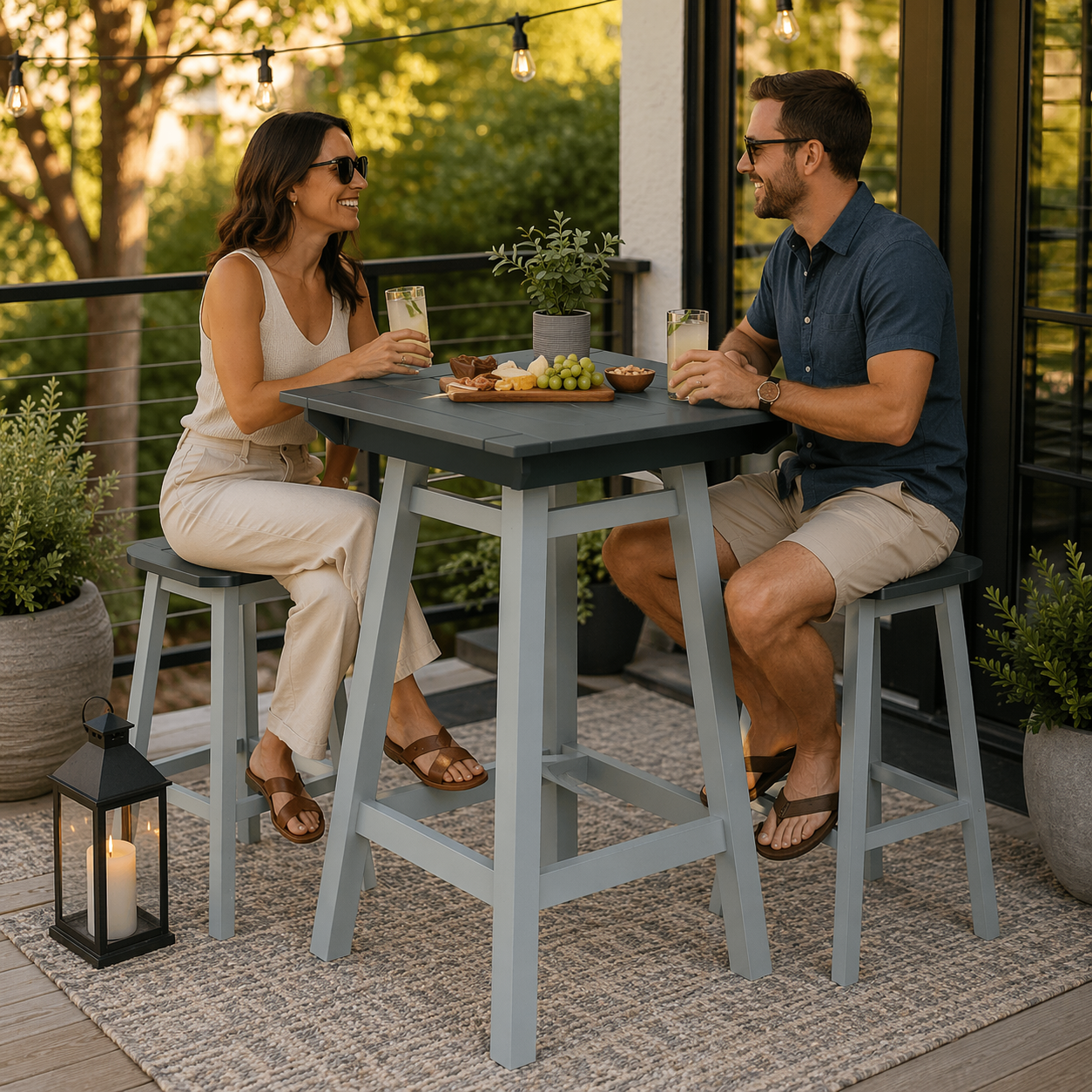 Seaside MAD Bar Table 40″ x 40″ – Modern Outdoor Bar Height Table