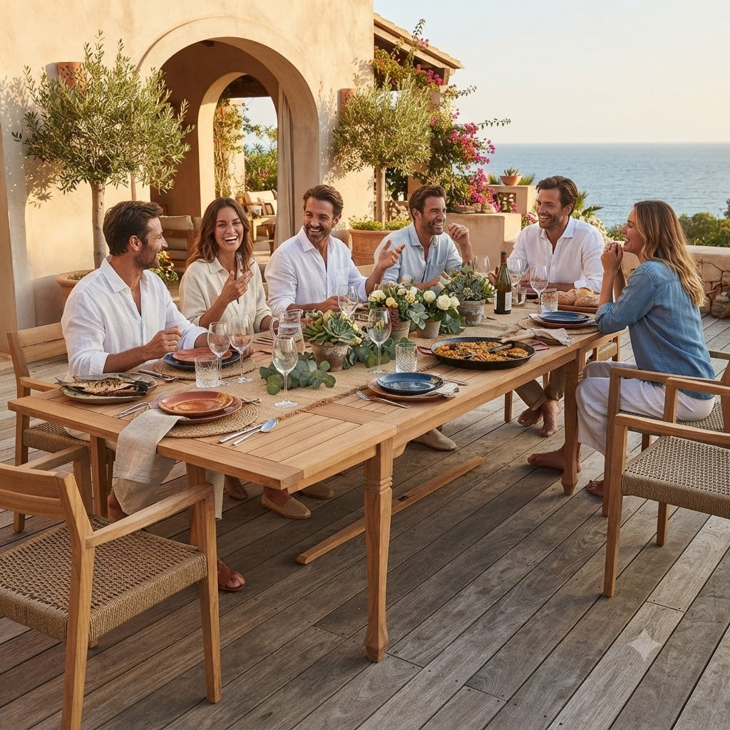 Anderson Teak Rockford Dining Table – Solid Teak Outdoor Patio Table