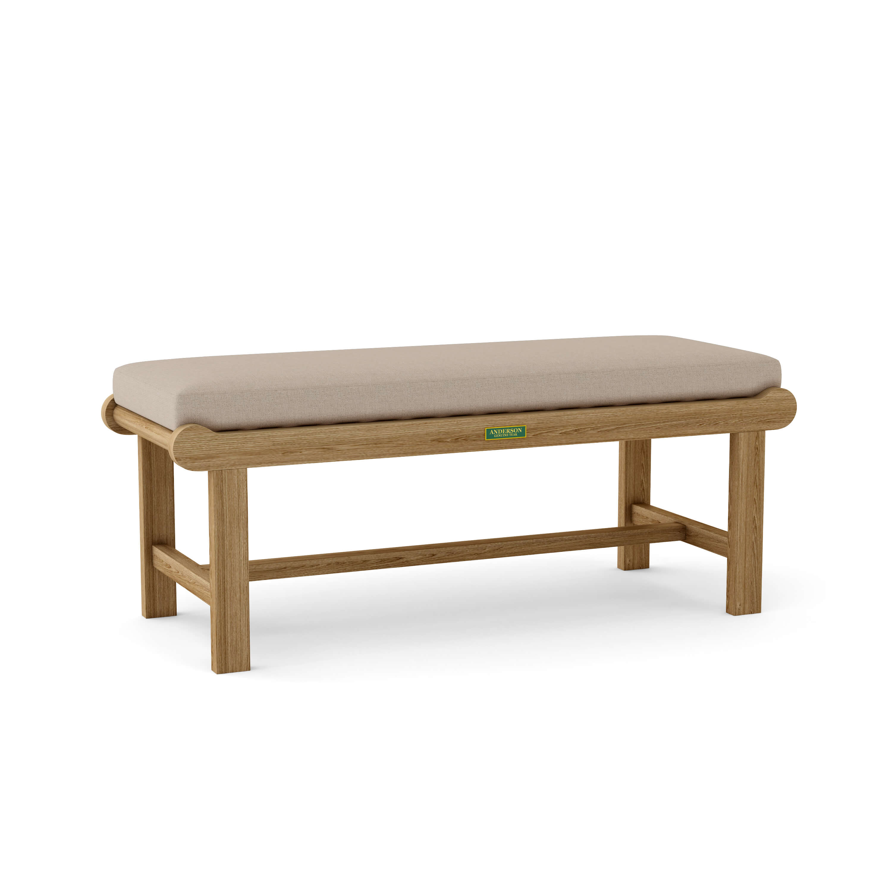 Anderson Teak – Cambridge 48″ Backless Bench – Curved Teak Patio Seating