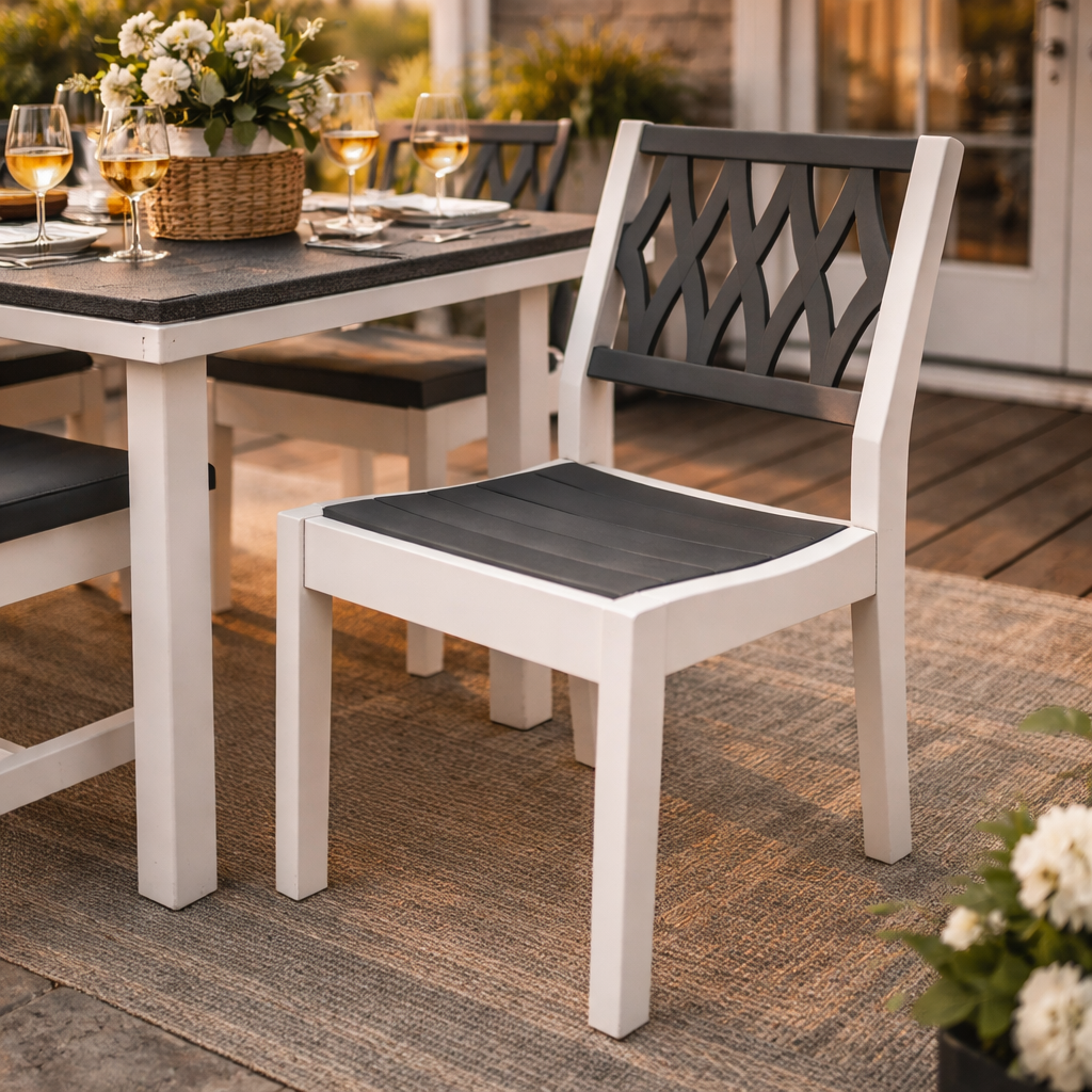 Seaside Greenwich Dining Side Chair Diamond – Modern Outdoor Patio Seating