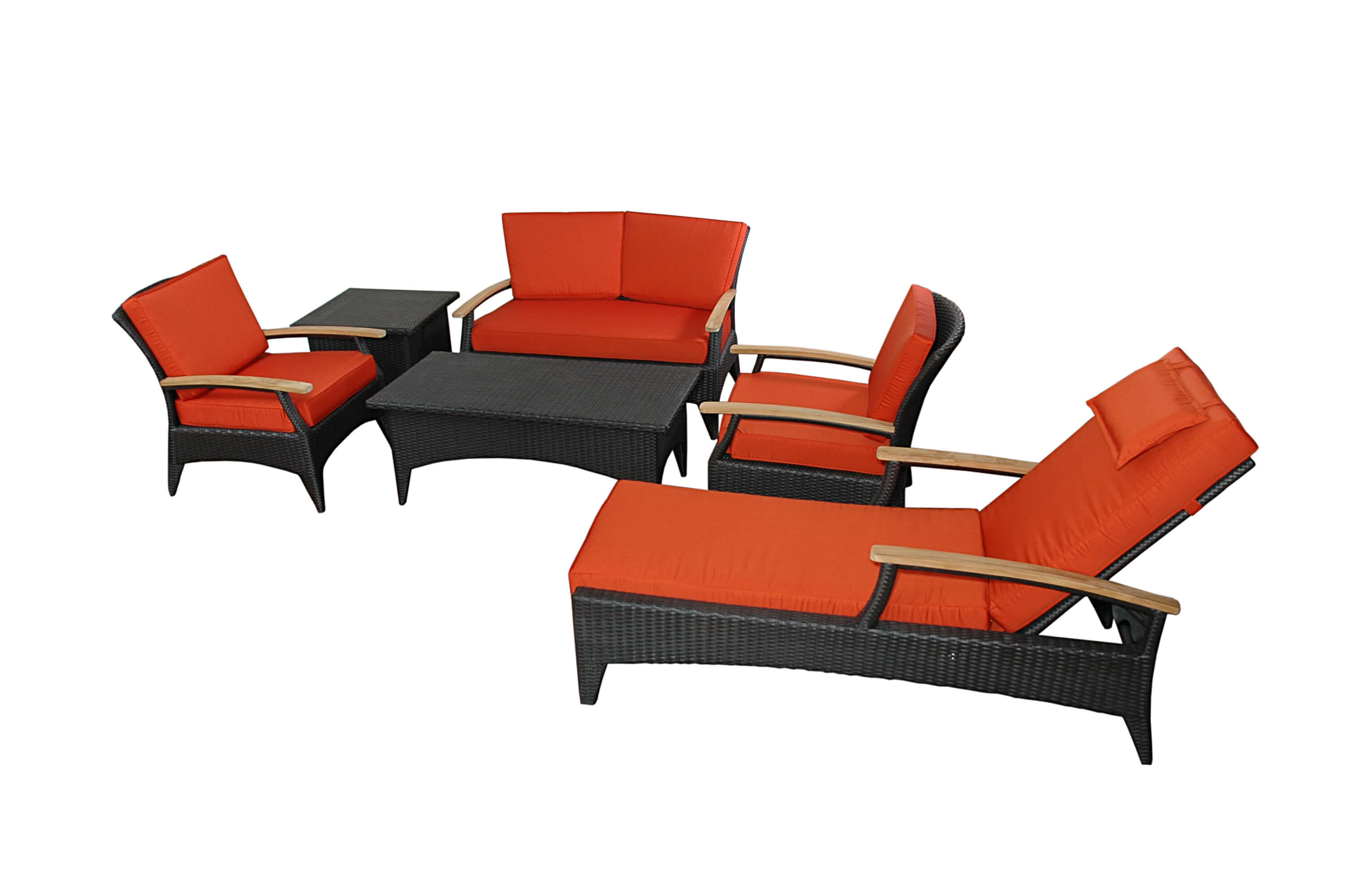 Anderson Teak Bellagio 5-Piece Outdoor Deep Seating Set All-Weather Wicker Lounge Set