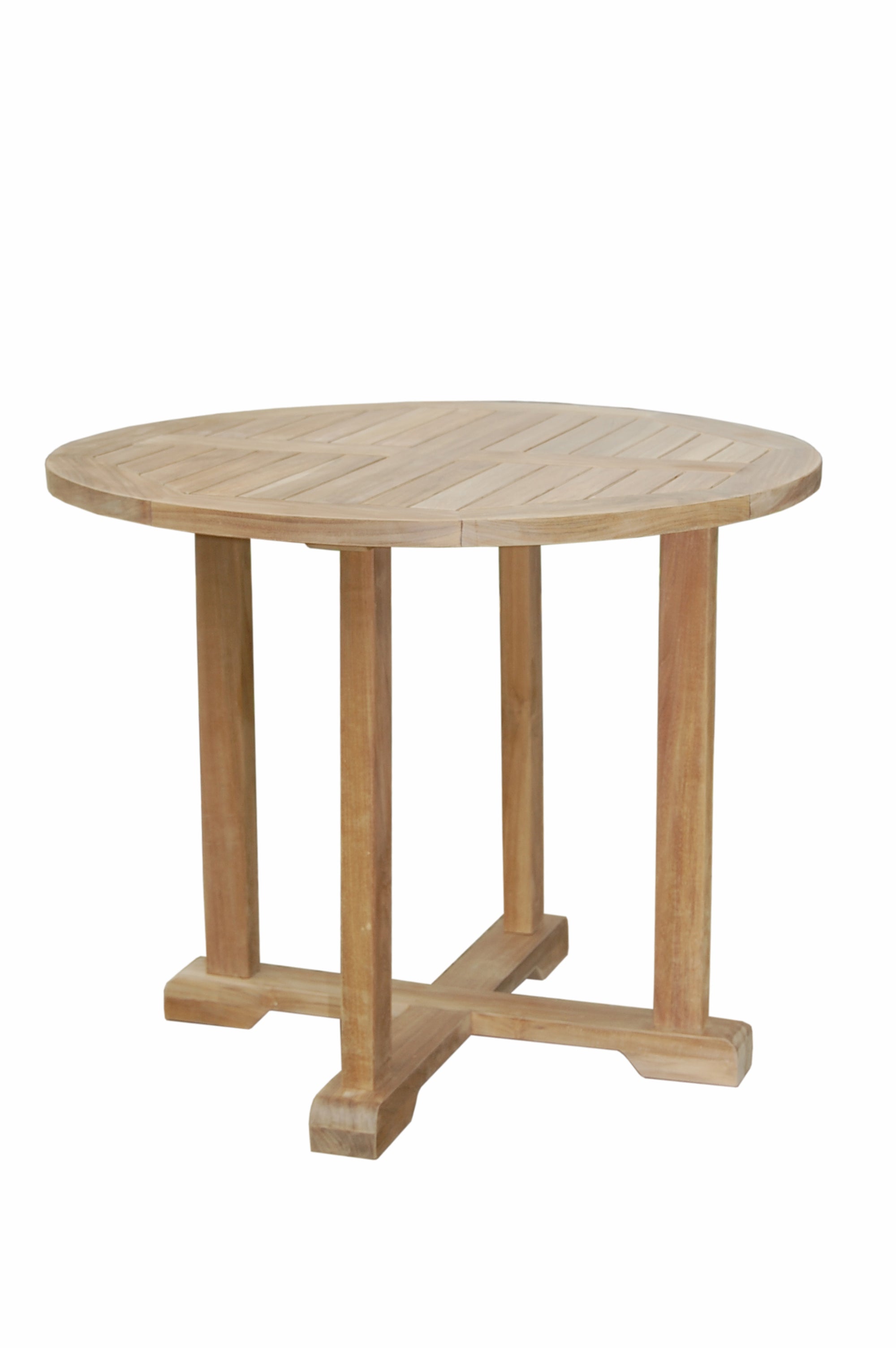 Anderson Teak Montage 35″ Round Bistro Table – Folding Teak Outdoor Patio Table