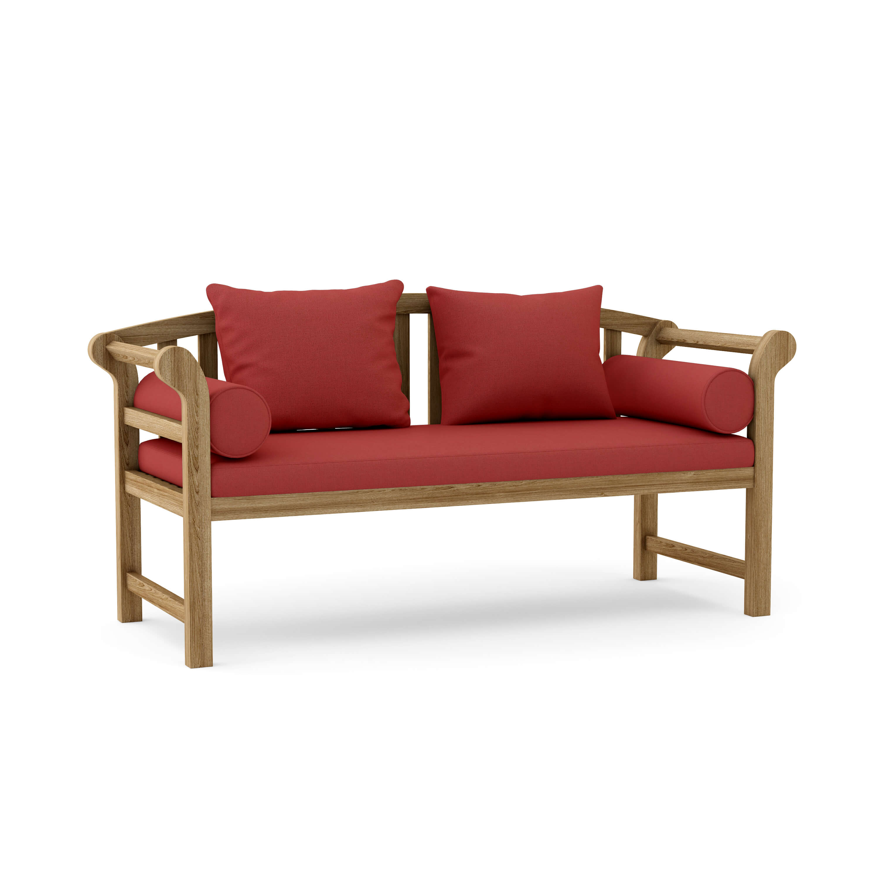 Anderson Teak Brisbane Deep Seating Bench – Solid Teak Outdoor Lounge Bench with Cushions