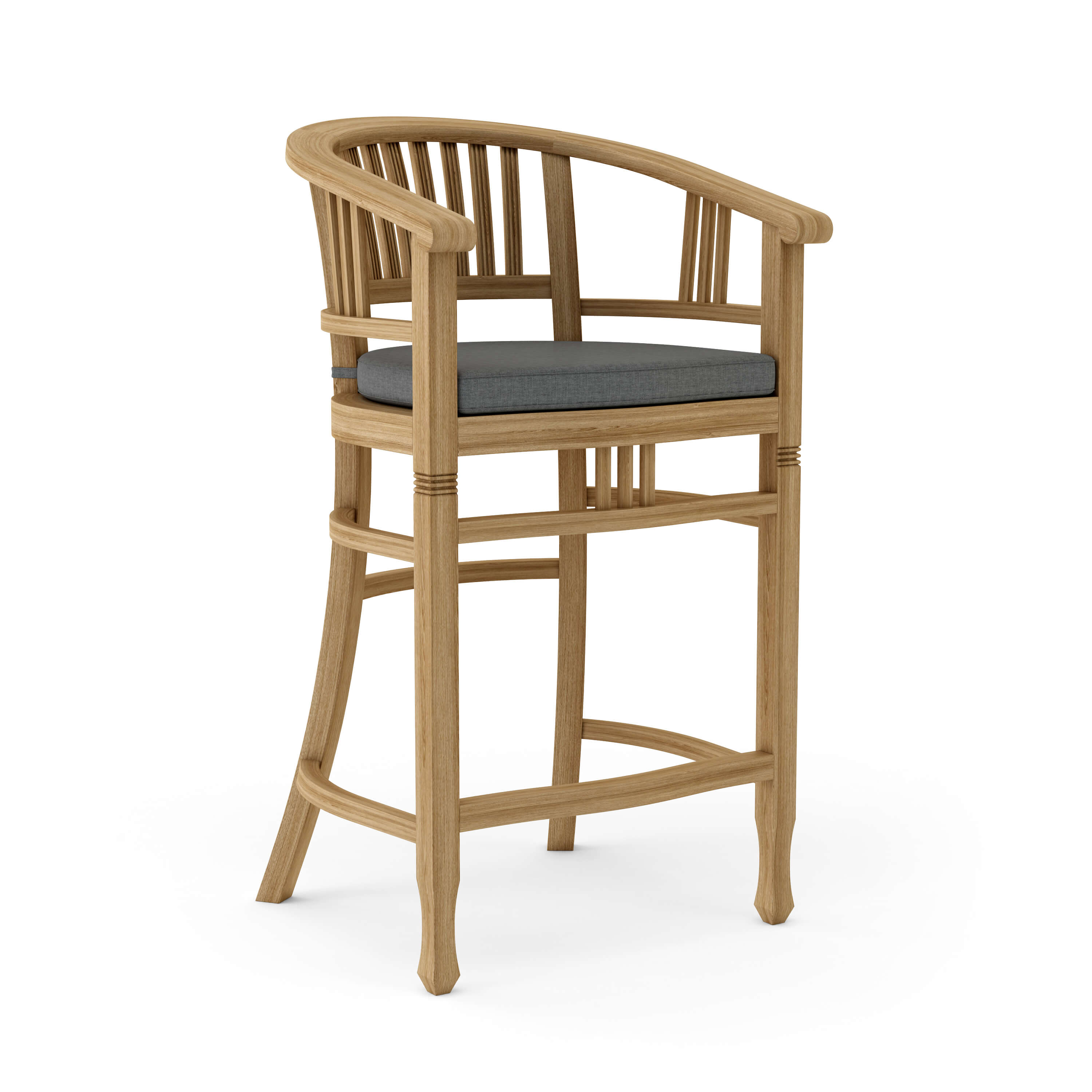 Anderson Teak Captain Bar Chair – Solid Teak Outdoor Bar Seating