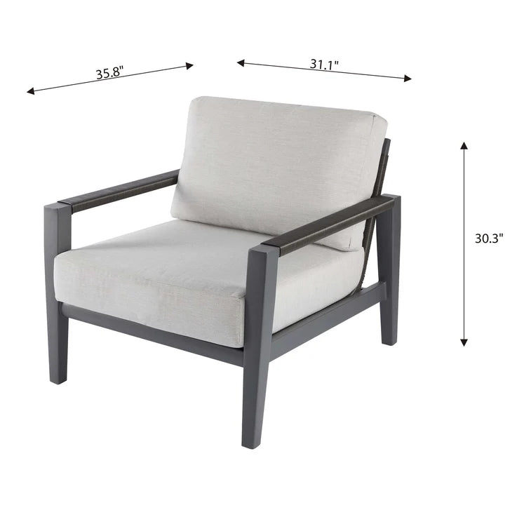Elementi Laguna 31″ Square Aluminum Outdoor Lounge Chair