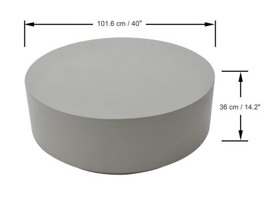 Elementi Rome 40″ Round Concrete Coffee Table