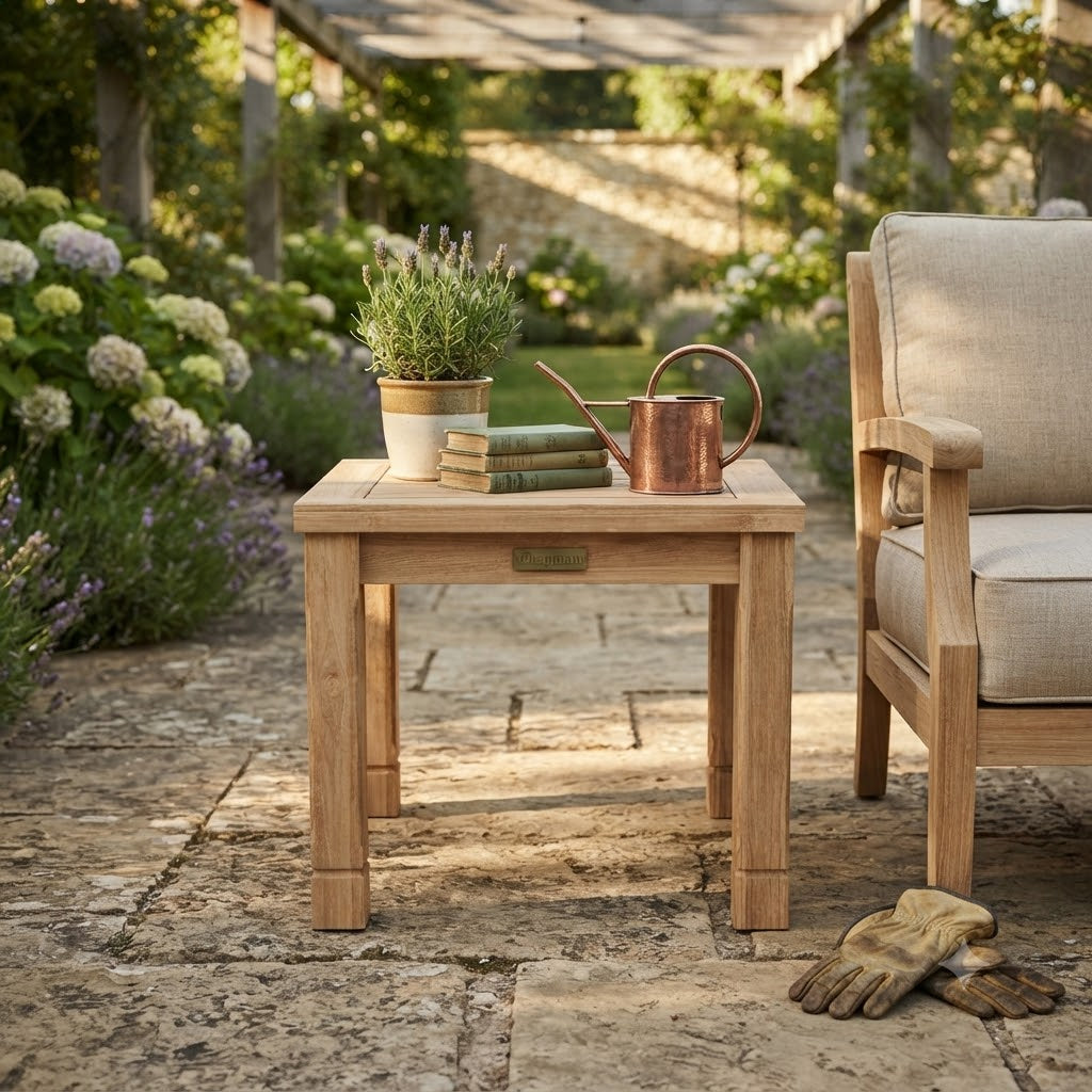 Anderson Teak SouthBay 22″ Square Side Table – Solid Teak Outdoor End Table