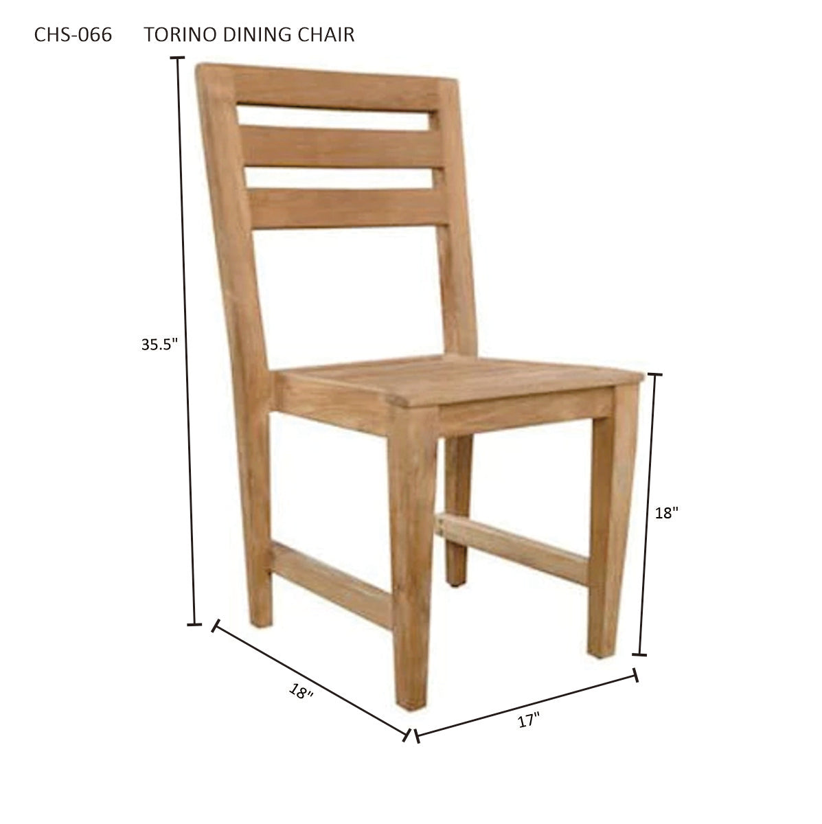 Anderson Teak Torino Dining Chair – Solid Teak Outdoor Dining Seating