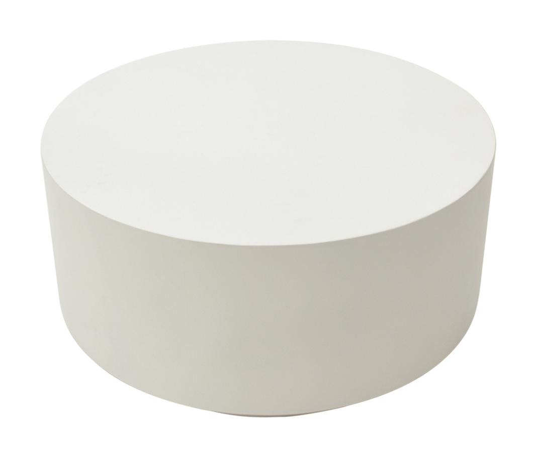 Elementi Rome 34″ Square Concrete White Coffee Table