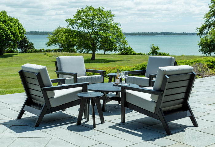 Seaside DEX Round Side Table – Compact Outdoor Patio End Table