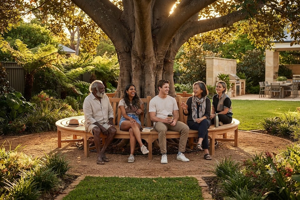 Anderson Teak – 87″ Round Tree Bench – Grade-A Teak Outdoor Seating