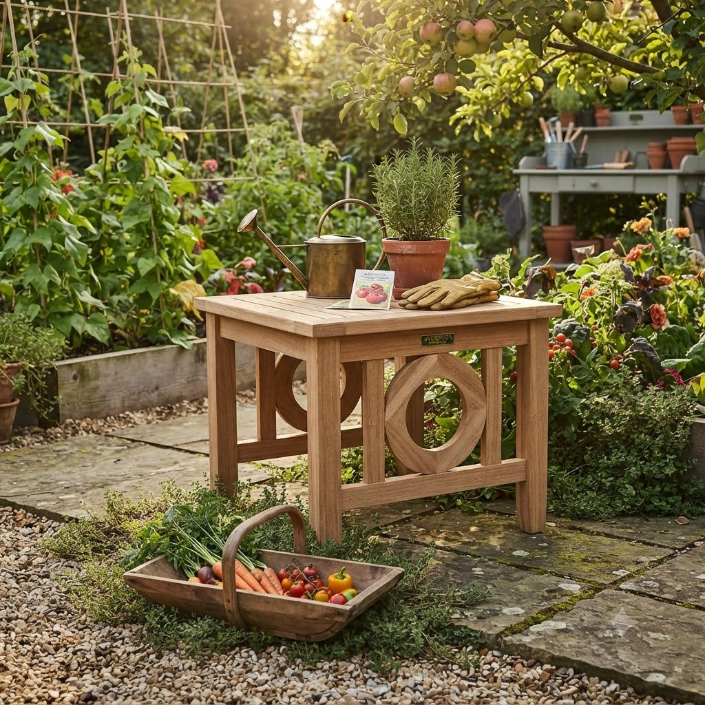 Anderson Teak Natsepa Square Side Table – Solid Teak Outdoor End Table
