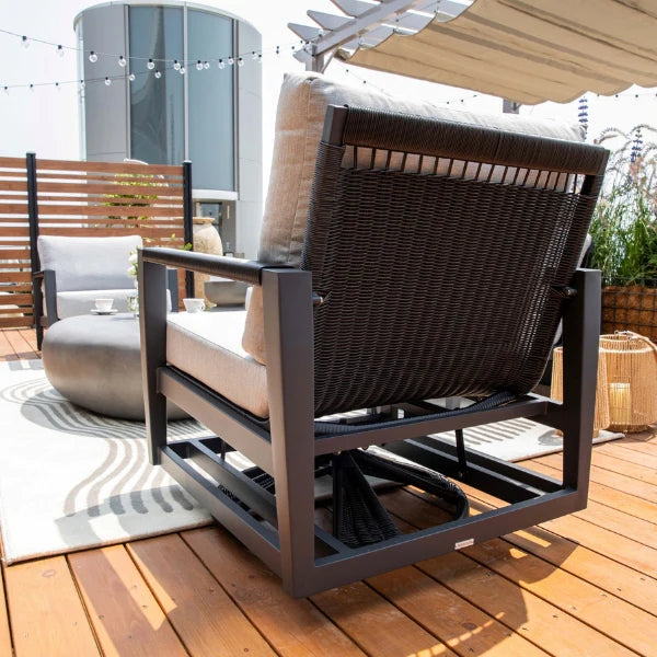 Elementi Laguna 31″ Square Aluminum Outdoor Swivel Glider Chair
