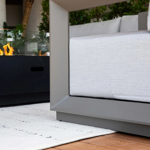 Elementi Newport 82″ Rectangular Aluminum Outdoor 3-Seat Sofa