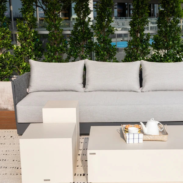 Elementi Capri 89″ Rectangular Aluminum Rope Outdoor 3-Seat Sofa