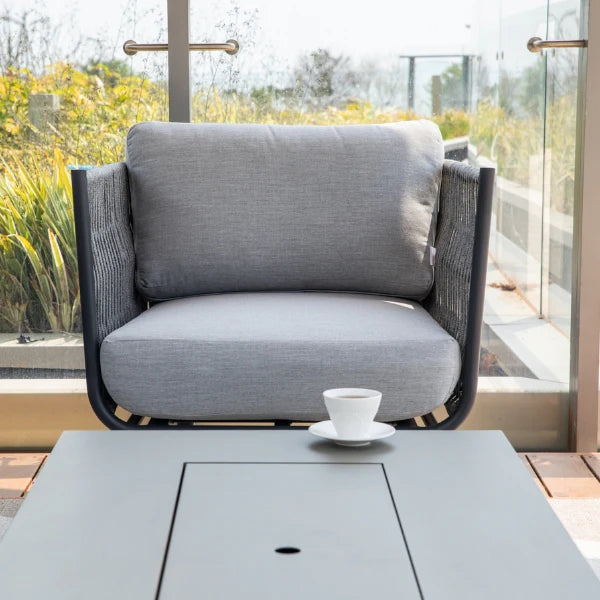 Elementi Milano 30″ Square Aluminum Rope Outdoor Lounge Chair
