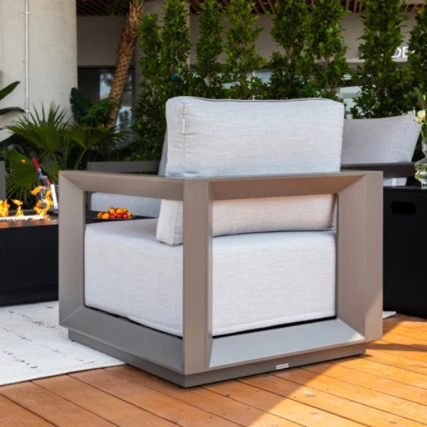 Elementi Newport 31″ Square Aluminum Outdoor Lounge Chair