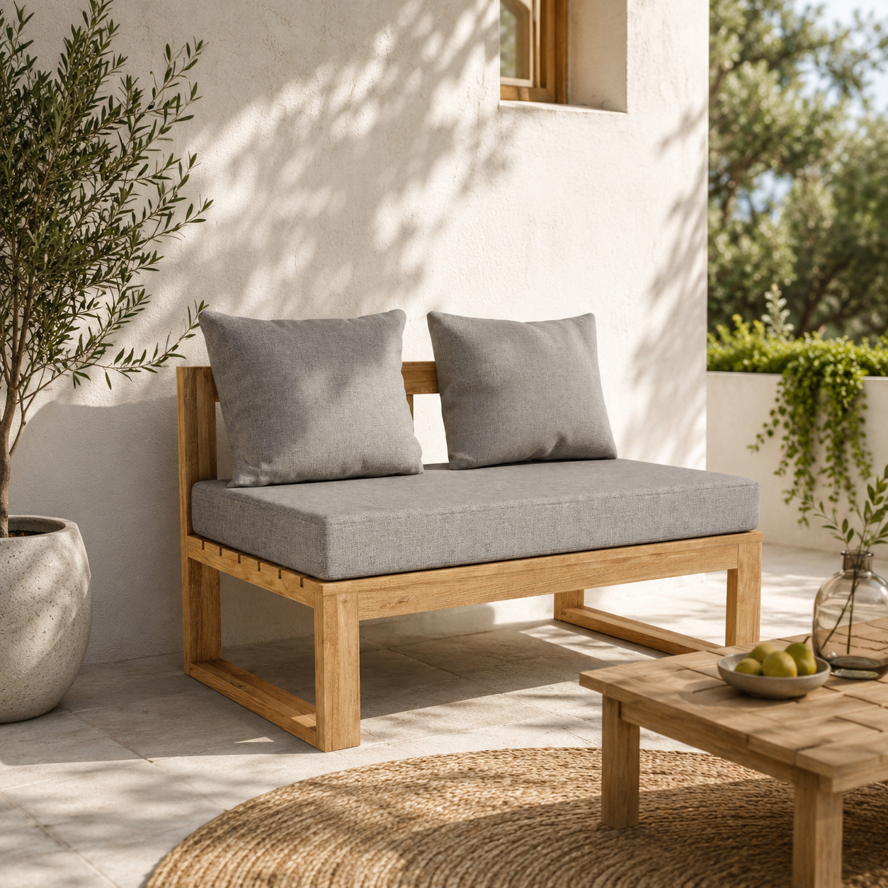 Anderson Teak Straight Modular Deep Seating  BH-808S Bench