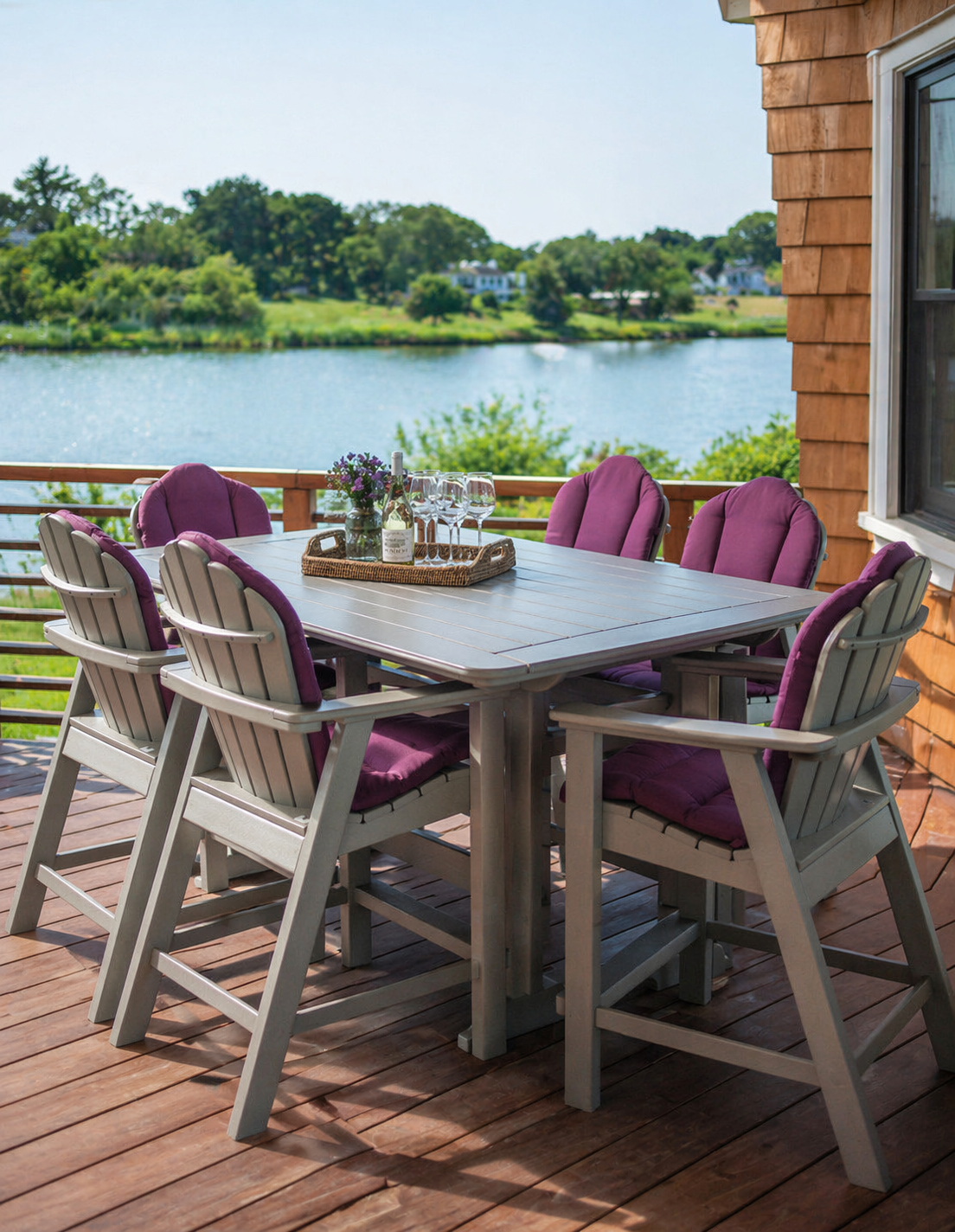 Seaside Portsmouth 72″ Rectangular EnviroWood Outdoor Balcony Table