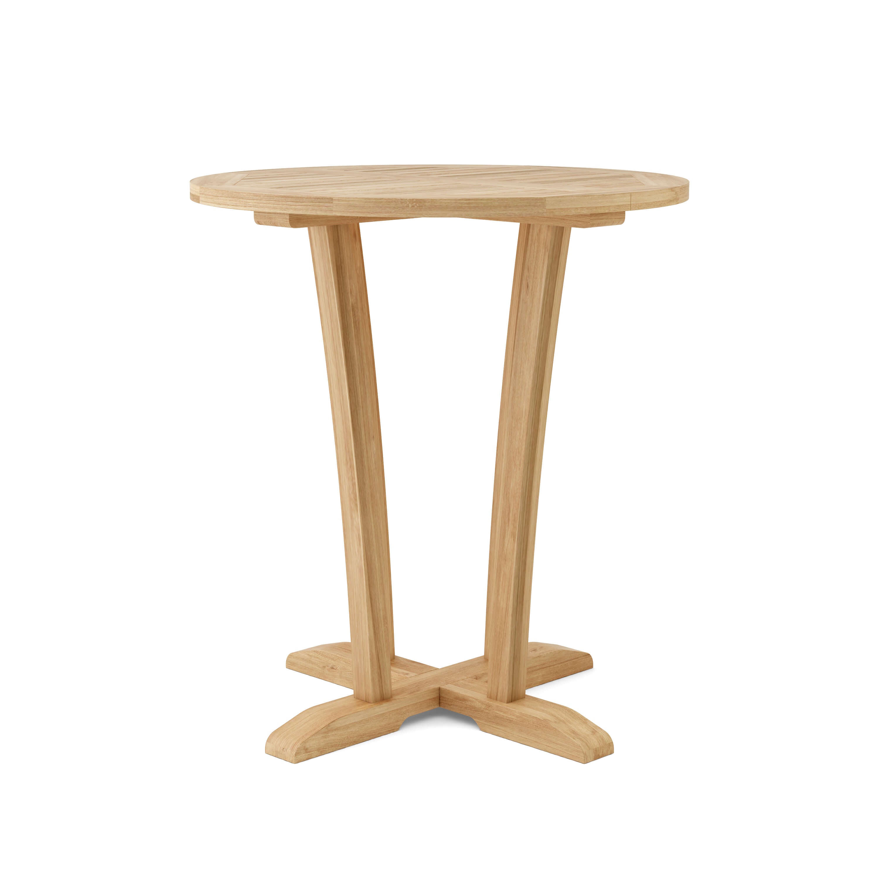 Anderson Teak Descanso 35″ Round Bar Table – Solid Teak Outdoor Patio Table