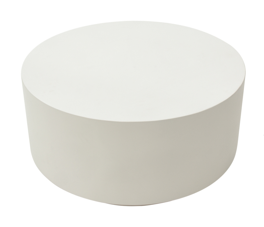 Elementi Rome 34″ Square Concrete White Coffee Table