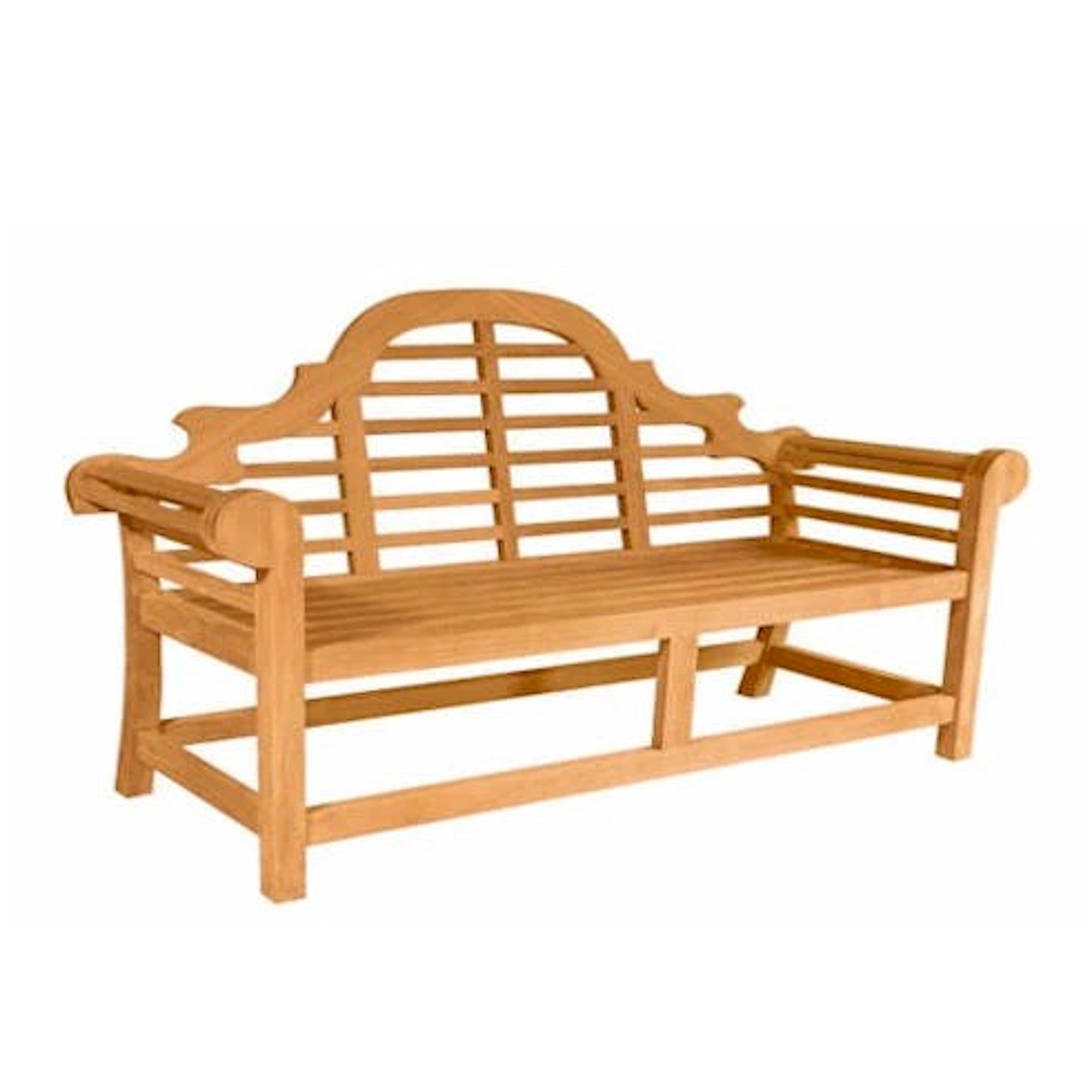 Anderson Teak Marlborough 3-Seater Bench – Lutyens Style Solid Teak Outdoor Garden Bench