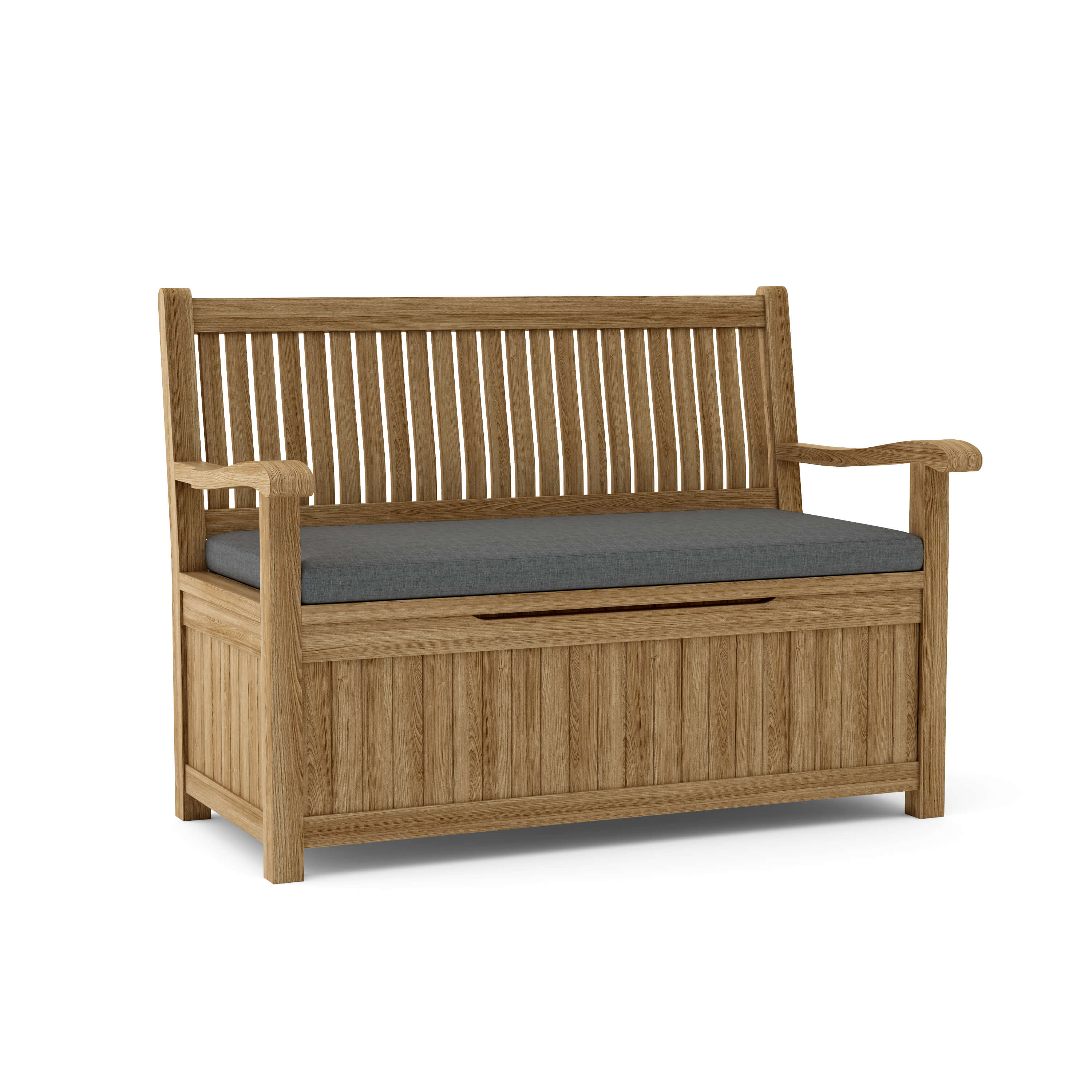 Anderson Teak Del-Amo Storage Bench – Solid Teak Outdoor Bench with Hidden Storage