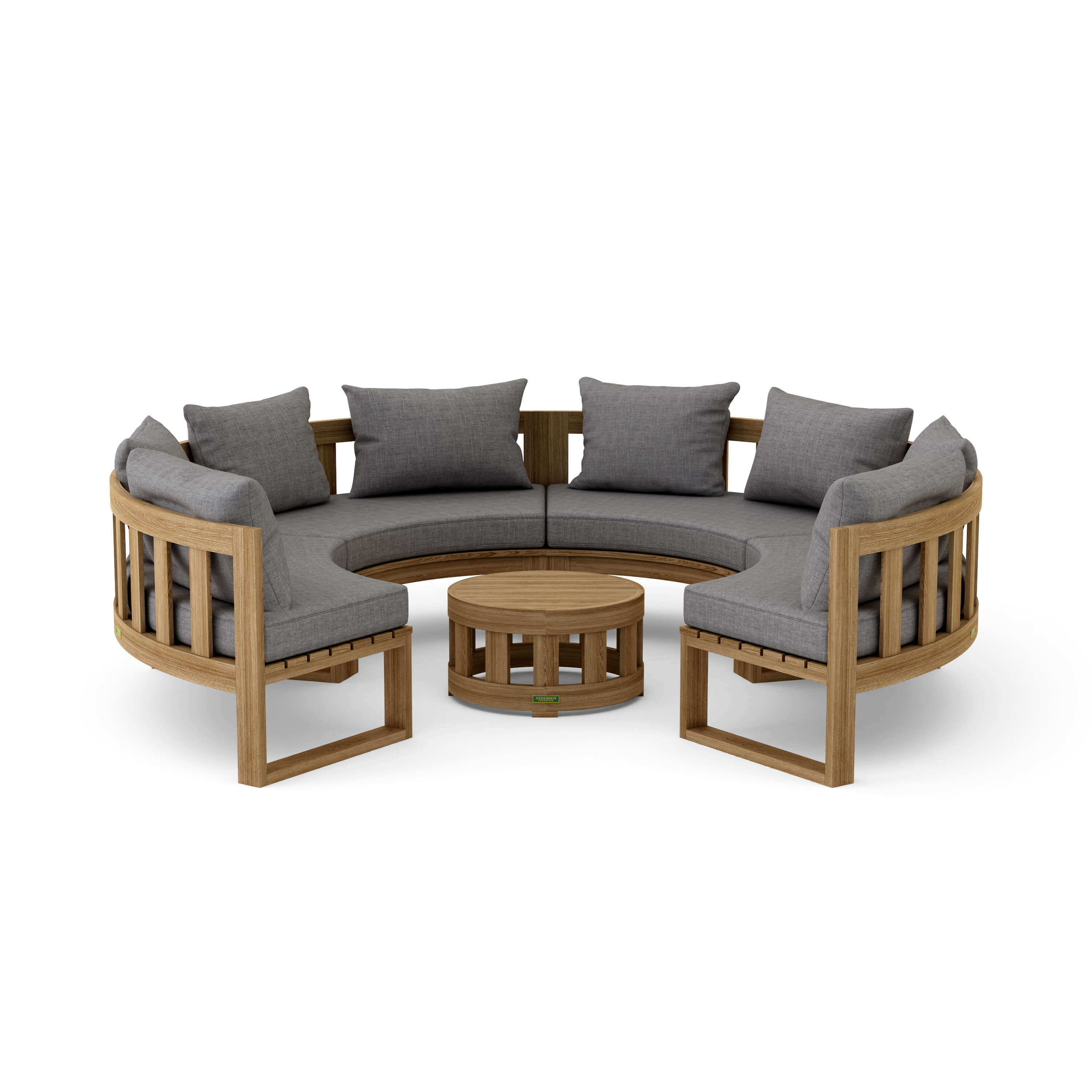 Anderson Teak – Circular Modular Deep Seating Set 810 – 8-Person Teak Sofa Set