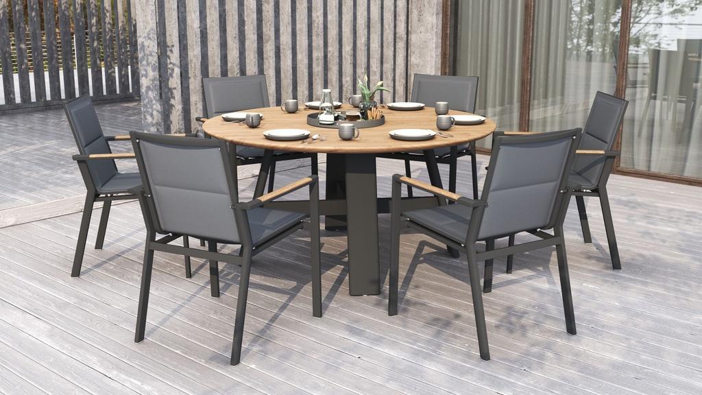 Octa Round Dining Table 150 Alu - Ambiance Image~~