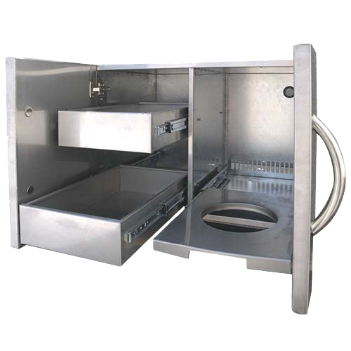 Cal Flame 30″ Door & Drawer Combo – Stainless BBQ Island Storage