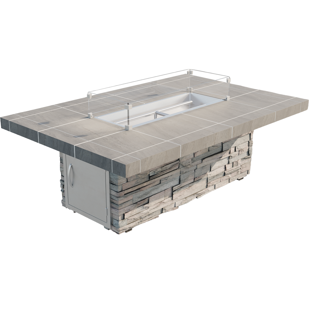 Cal Flame Mojave Modern Outdoor Gas Fire Pit – 90,000 BTU Patio Fire Table