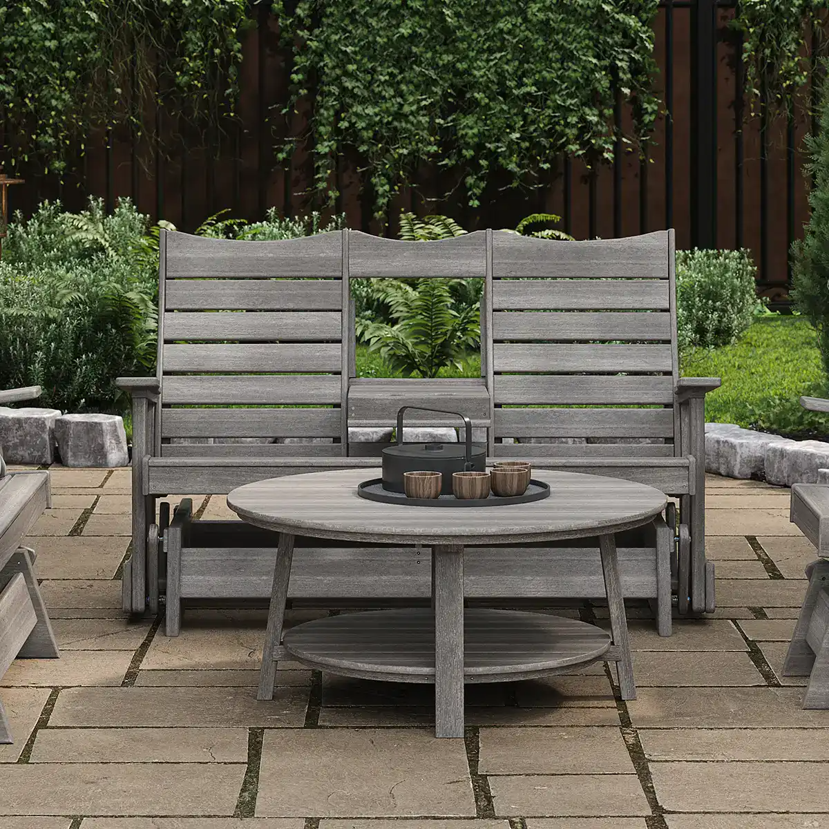 LuxCraft – 5′ Contour Glider – Spacious Smooth Outdoor Patio Bench