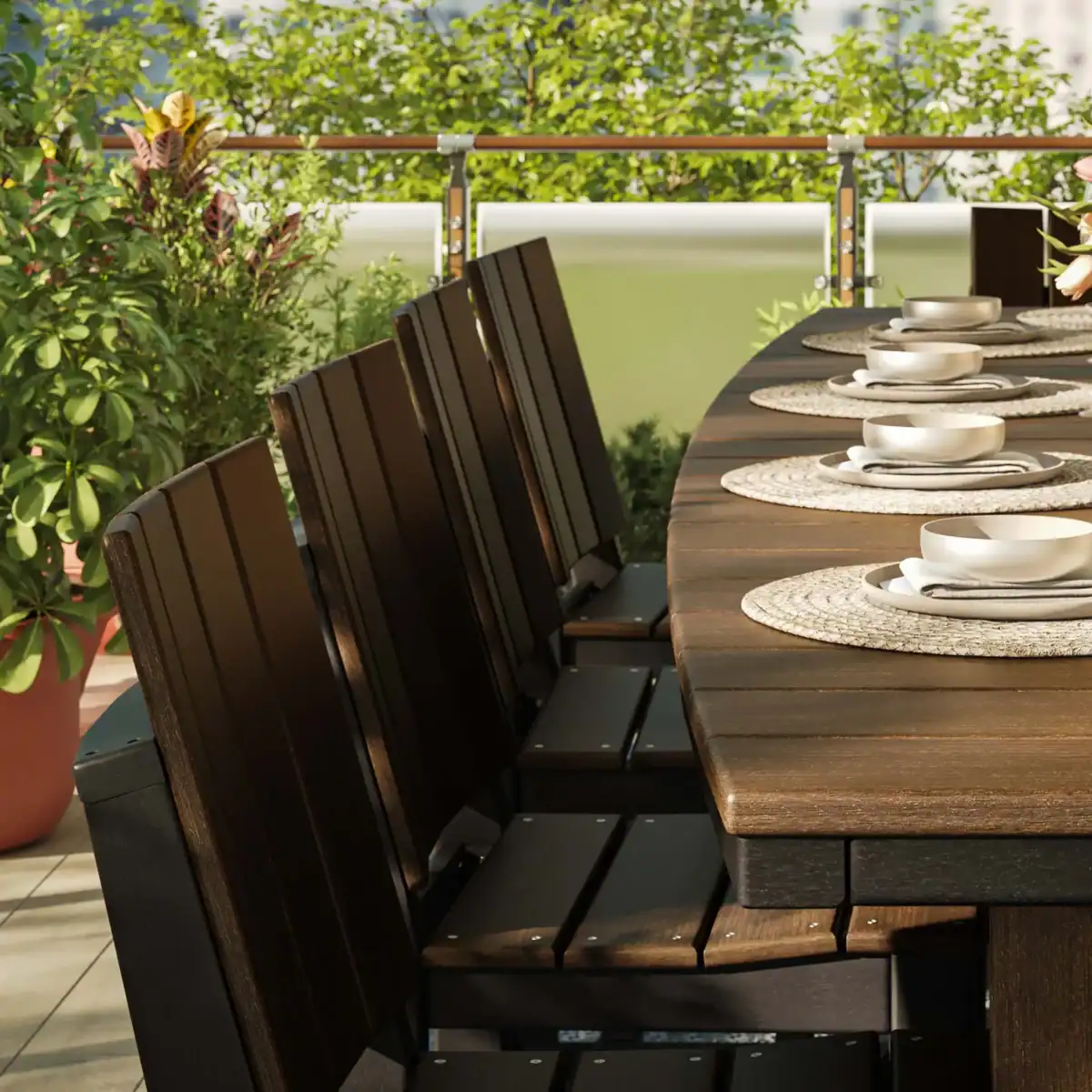 LuxCraft – Urban Arm Chair – Modern Outdoor Dining Chair with Armrests