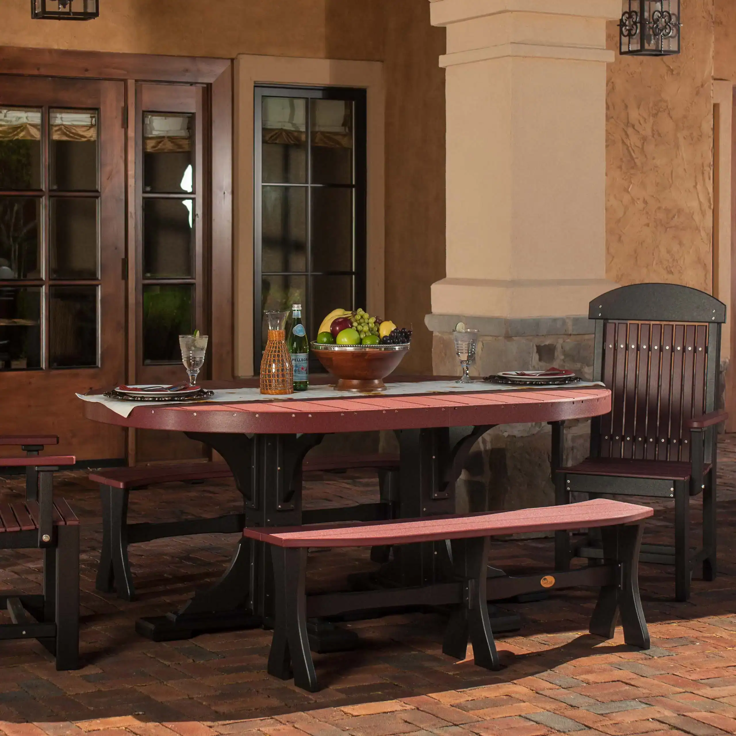 LuxCraft – 4′ x 6′ Oval Dining Table – Large Patio Table for Six Guests
