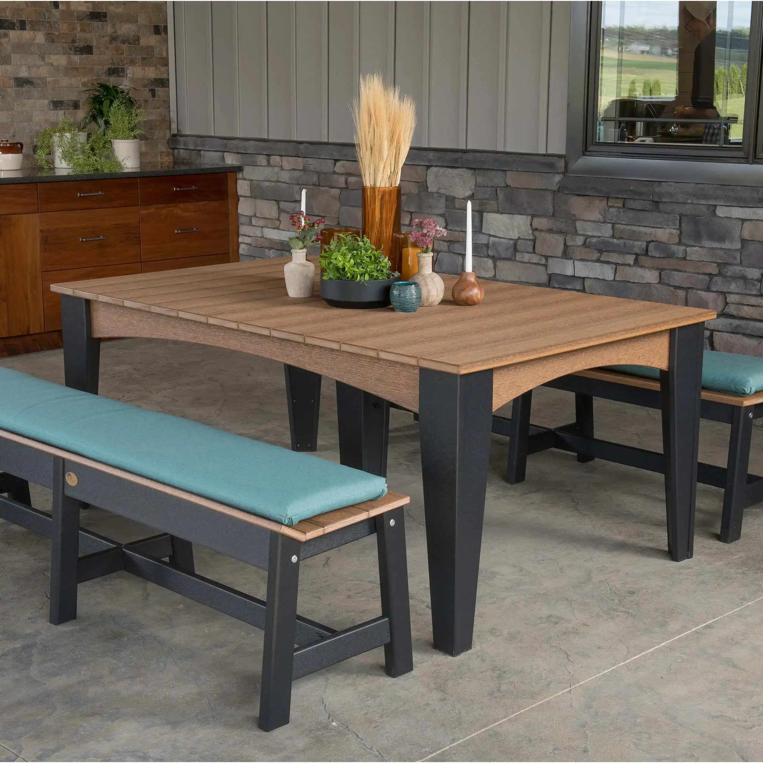 LuxCraft – Island Dining Table 44″ x 72″ – Modern Outdoor Table for Six