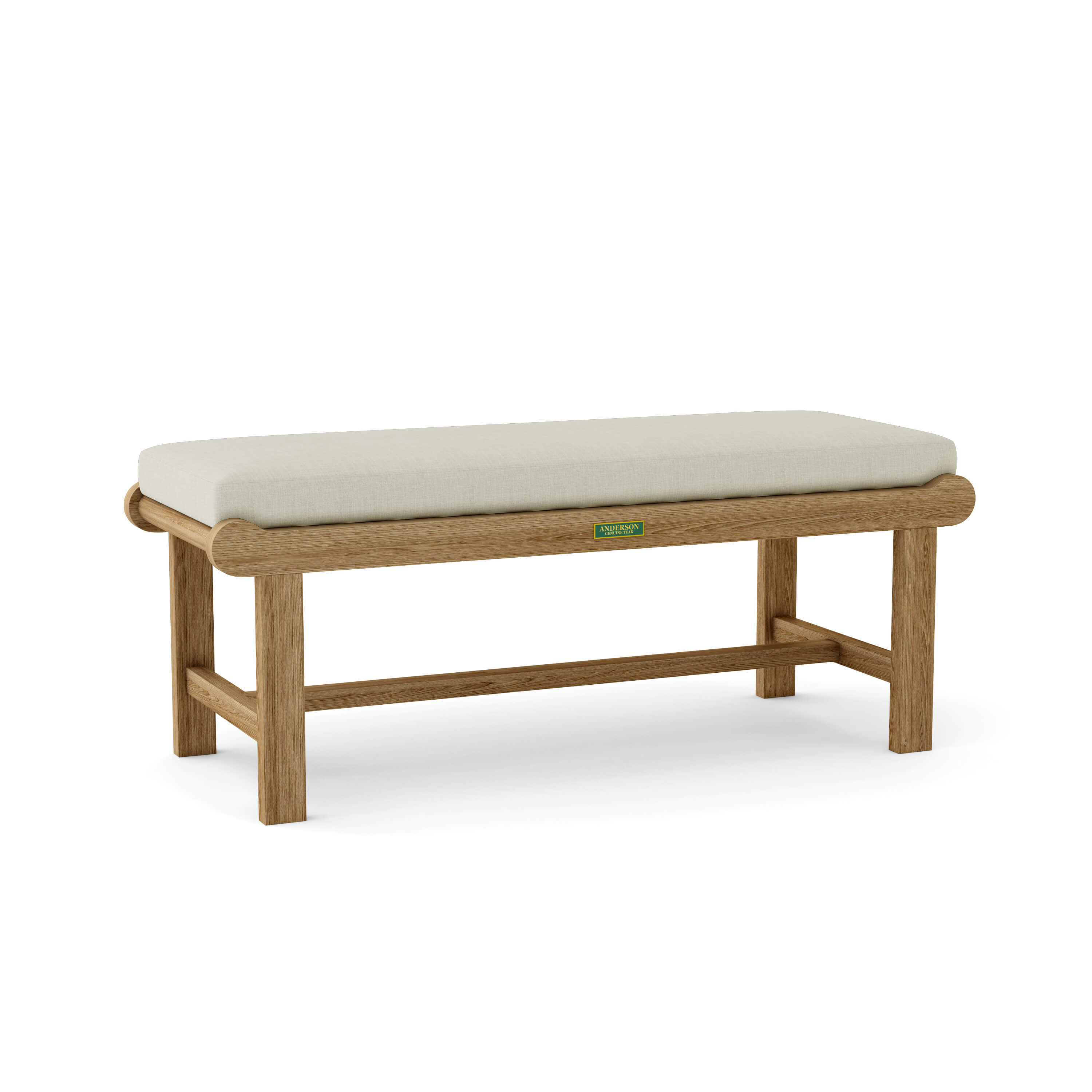 Anderson Teak – Cambridge 48″ Backless Bench – Curved Teak Patio Seating