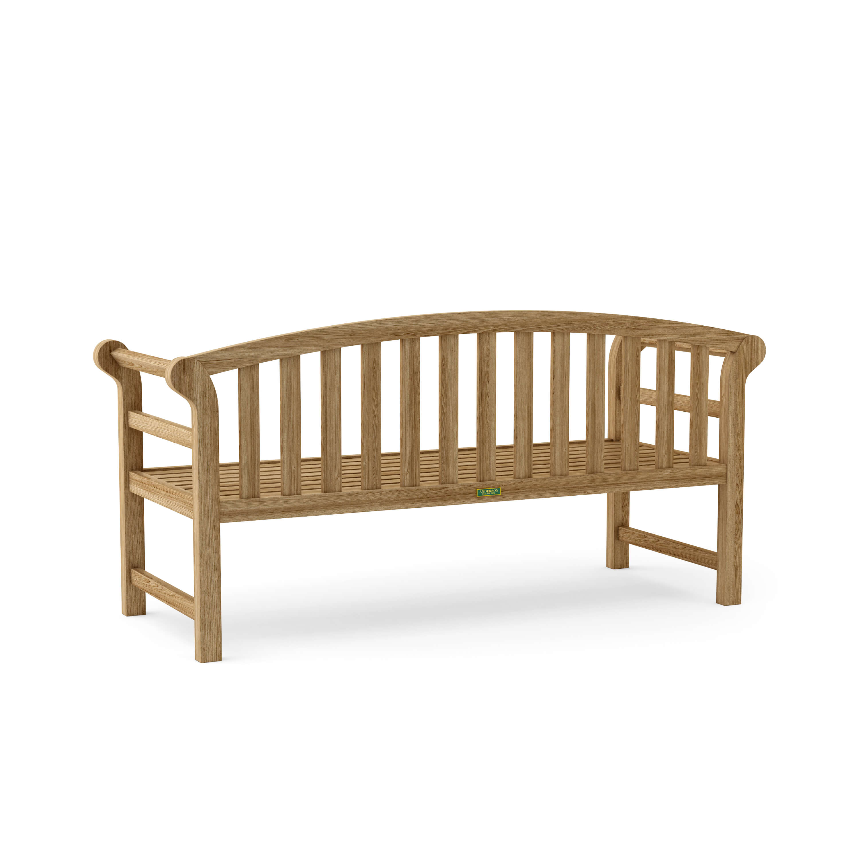 Anderson Teak Brisbane Deep Seating Bench – Solid Teak Outdoor Lounge Bench with Cushions