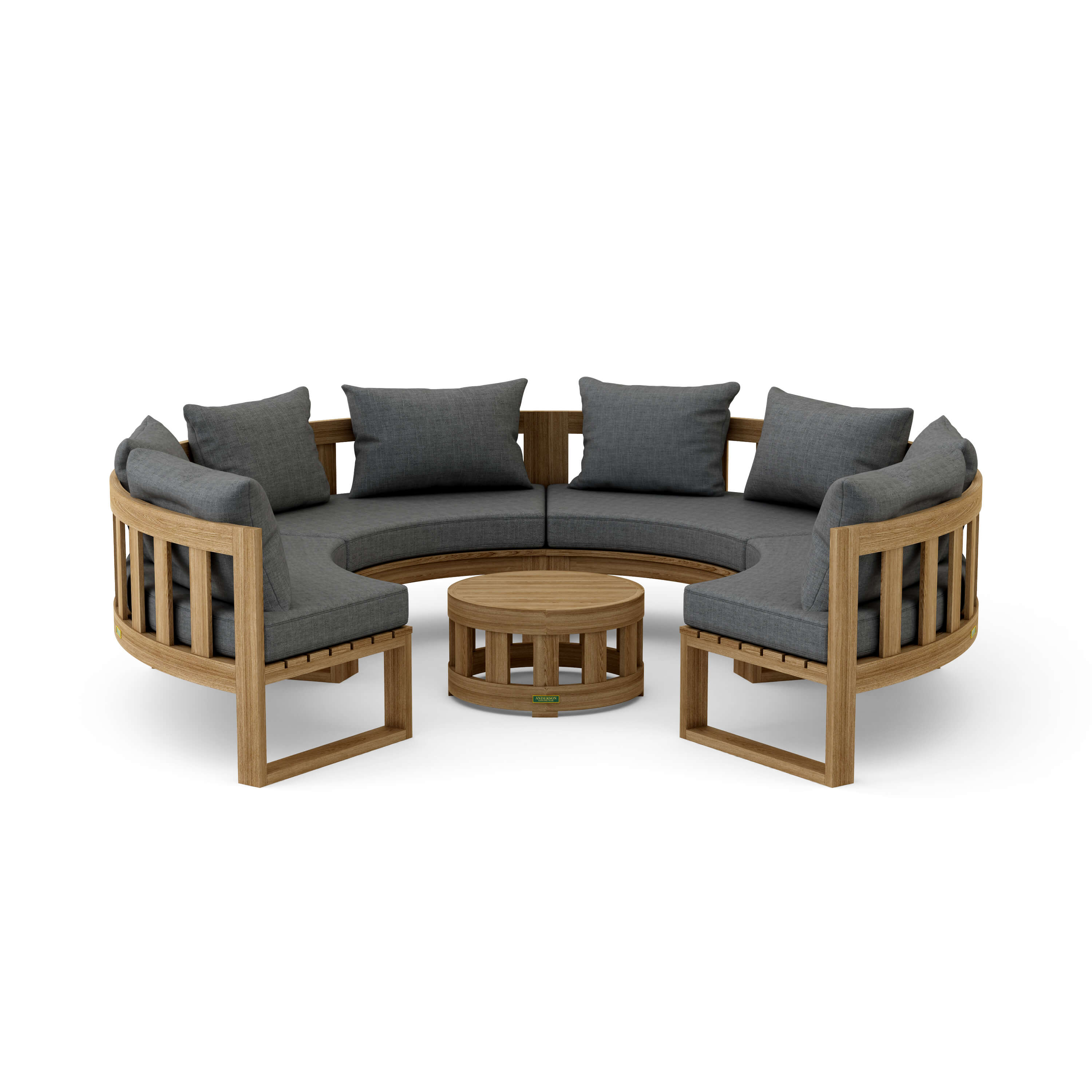 Anderson Teak – Circular Modular Deep Seating Set 810 – 8-Person Teak Sofa Set