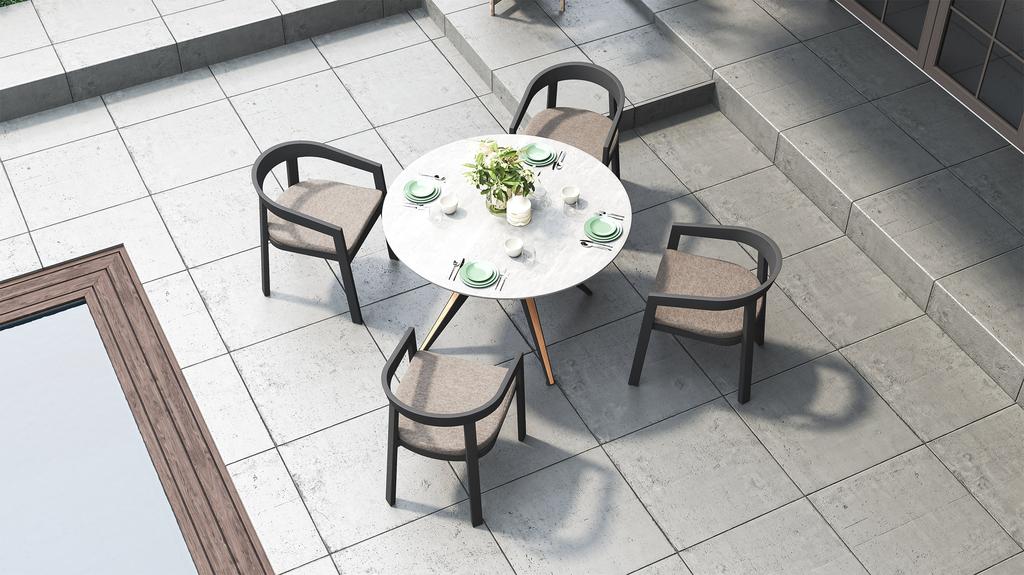 Lego Table Round 120 Ceramic Top - Ambiance Image~~