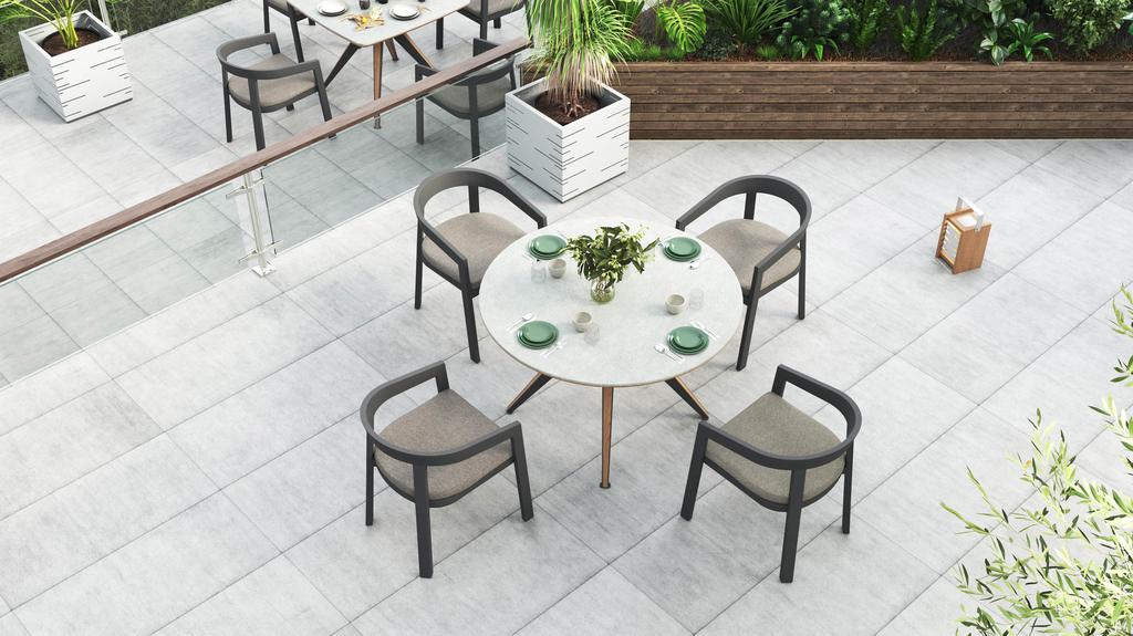 Lego Table Round 120 Ceramic Top - Ambiance Image~~