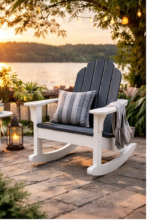 Seaside Adirondack Classic Rocker – Smooth Outdoor Rocking Chair