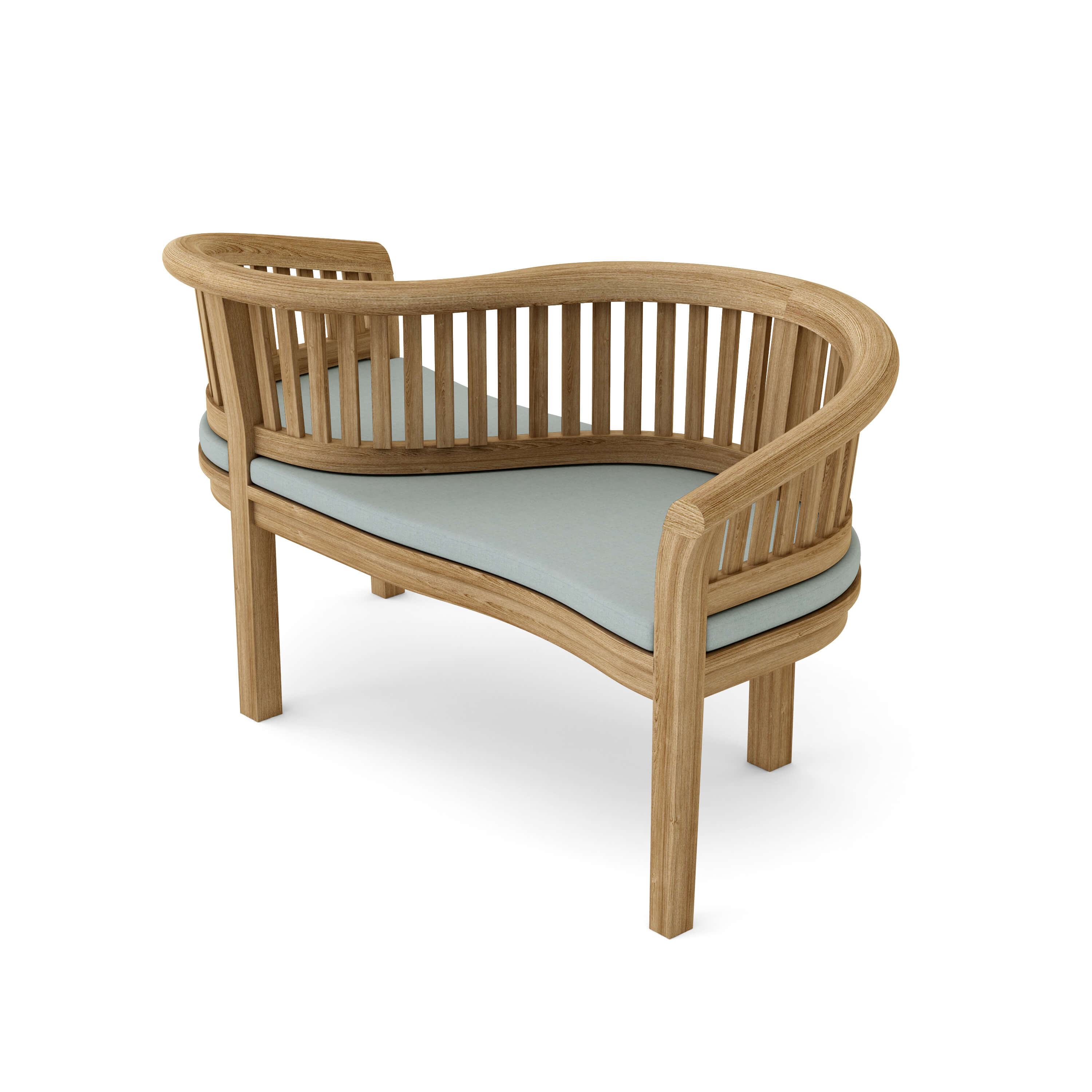 Anderson Teak Curve Love Seat Bench – Solid Teak Outdoor Peanut-Style Garden Bench