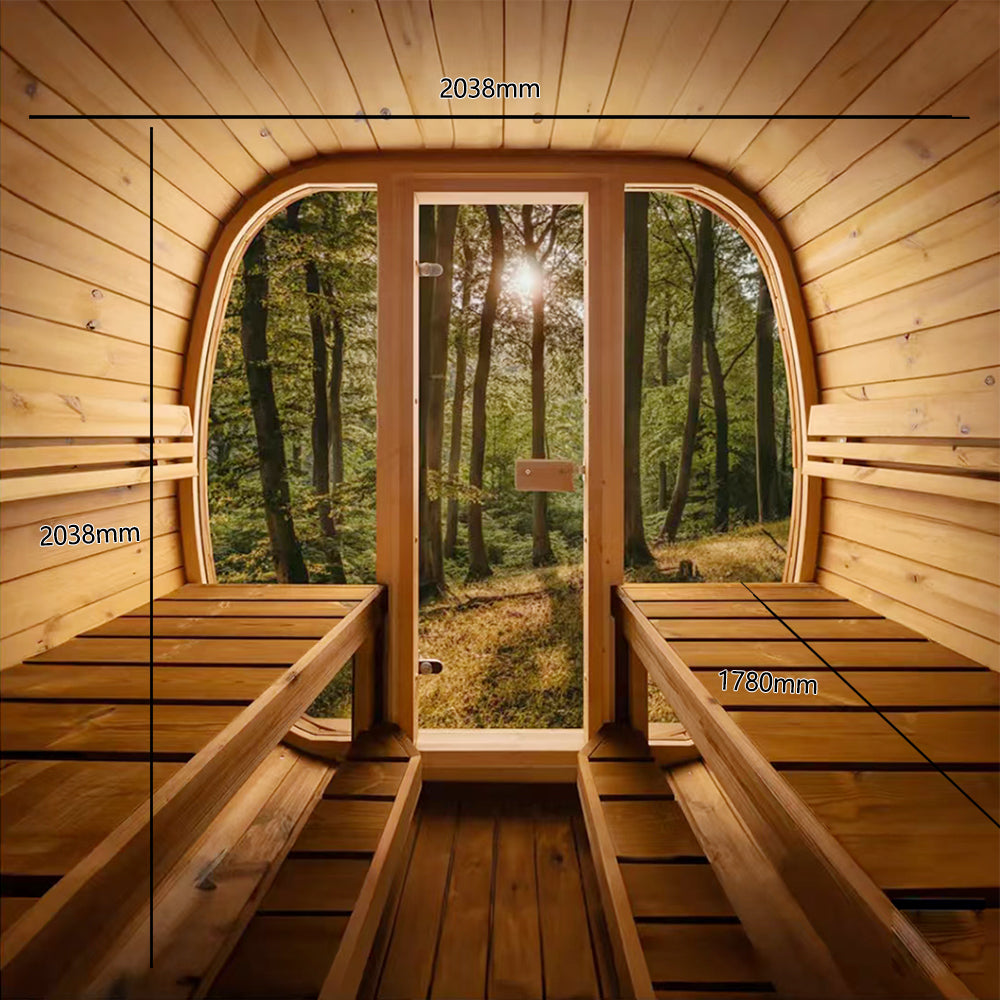 Orivon Wellness Auris Two Luxury Outdoor Cedar Sauna – 3-4 Person Outdoor Sauna Cabin