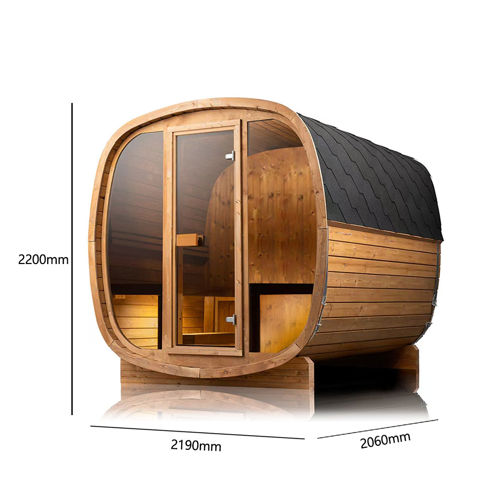 Orivon Wellness Auris Two Luxury Outdoor Cedar Sauna – 3-4 Person Outdoor Sauna Cabin
