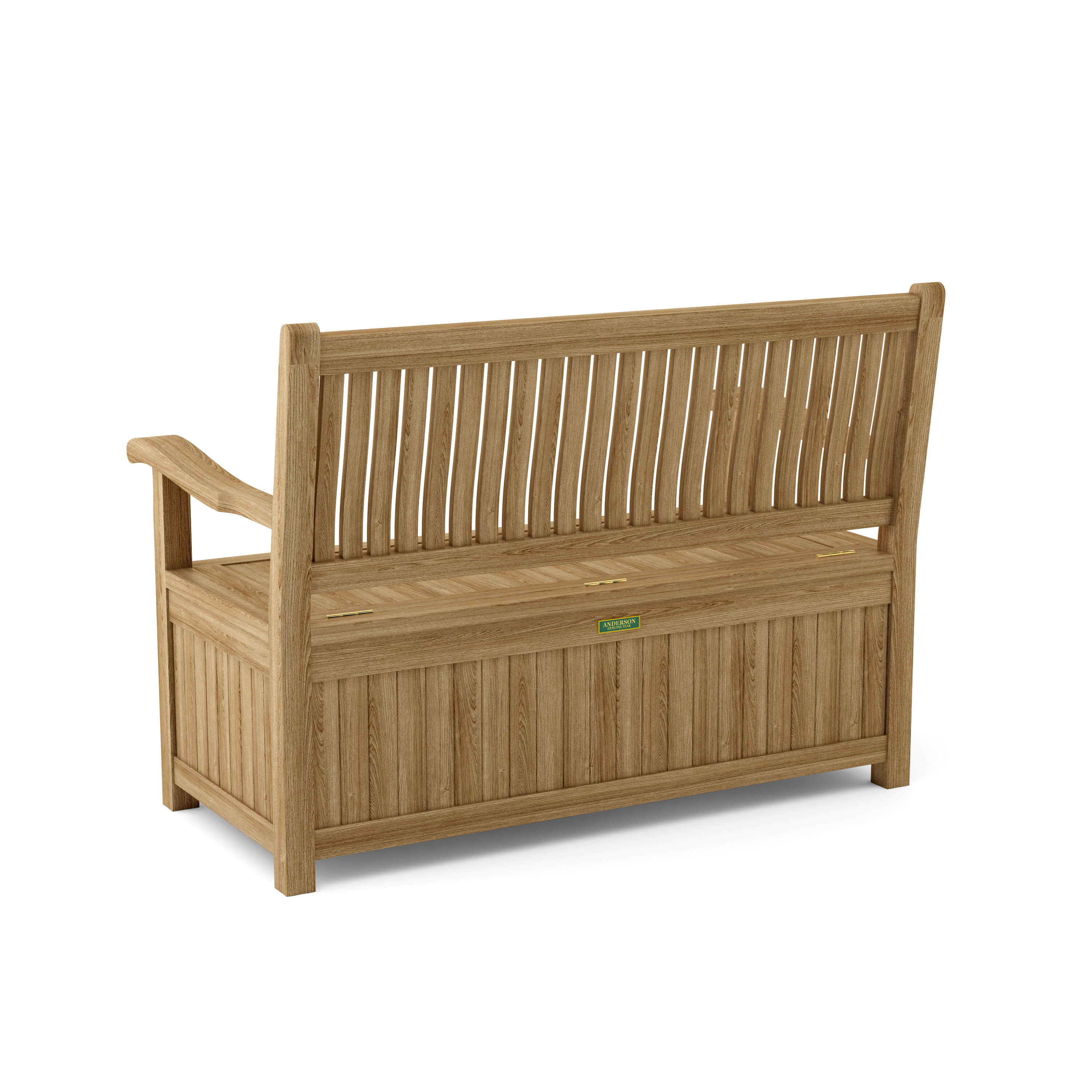 Anderson Teak Del-Amo Storage Bench – Solid Teak Outdoor Bench with Hidden Storage