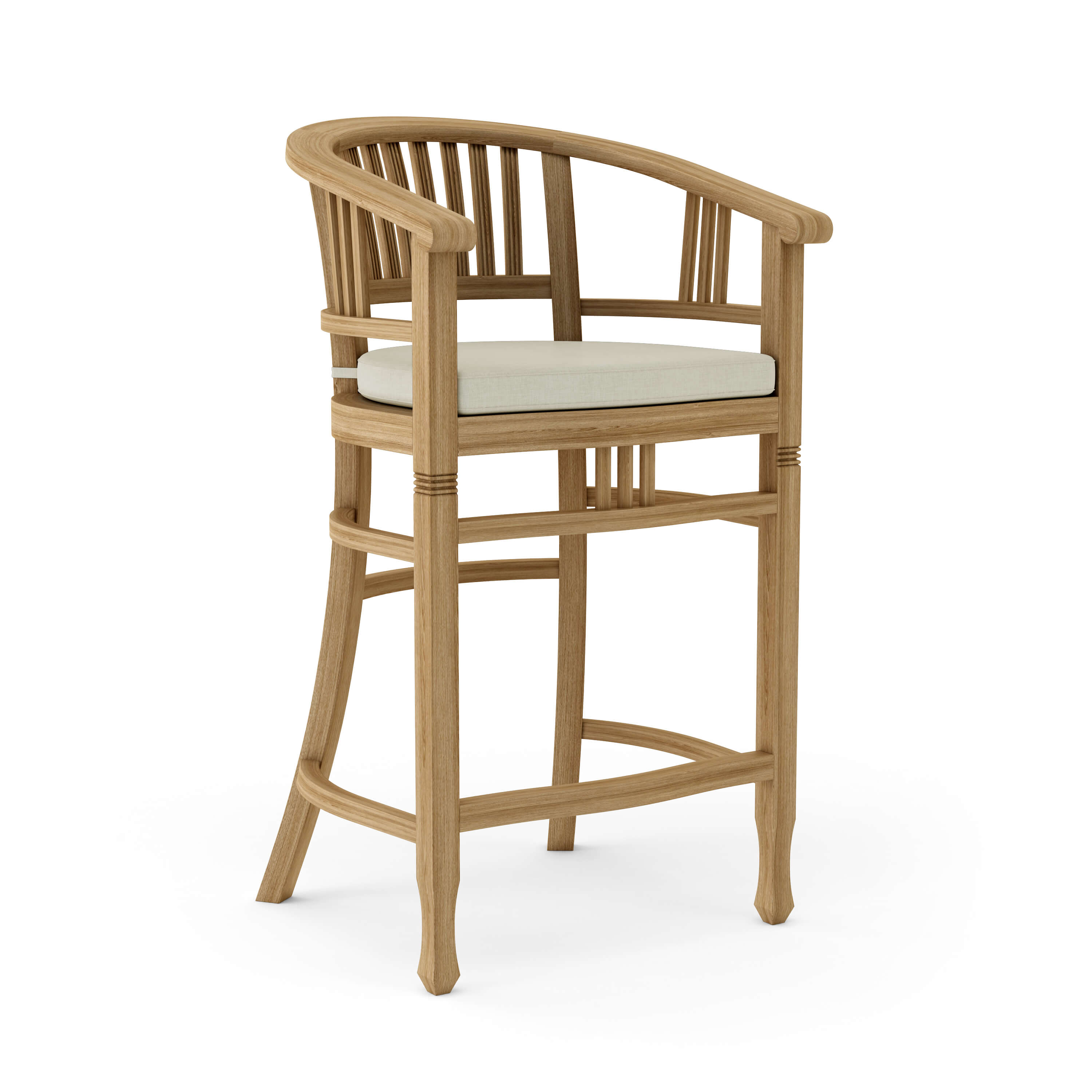 Anderson Teak Captain Bar Chair – Solid Teak Outdoor Bar Seating