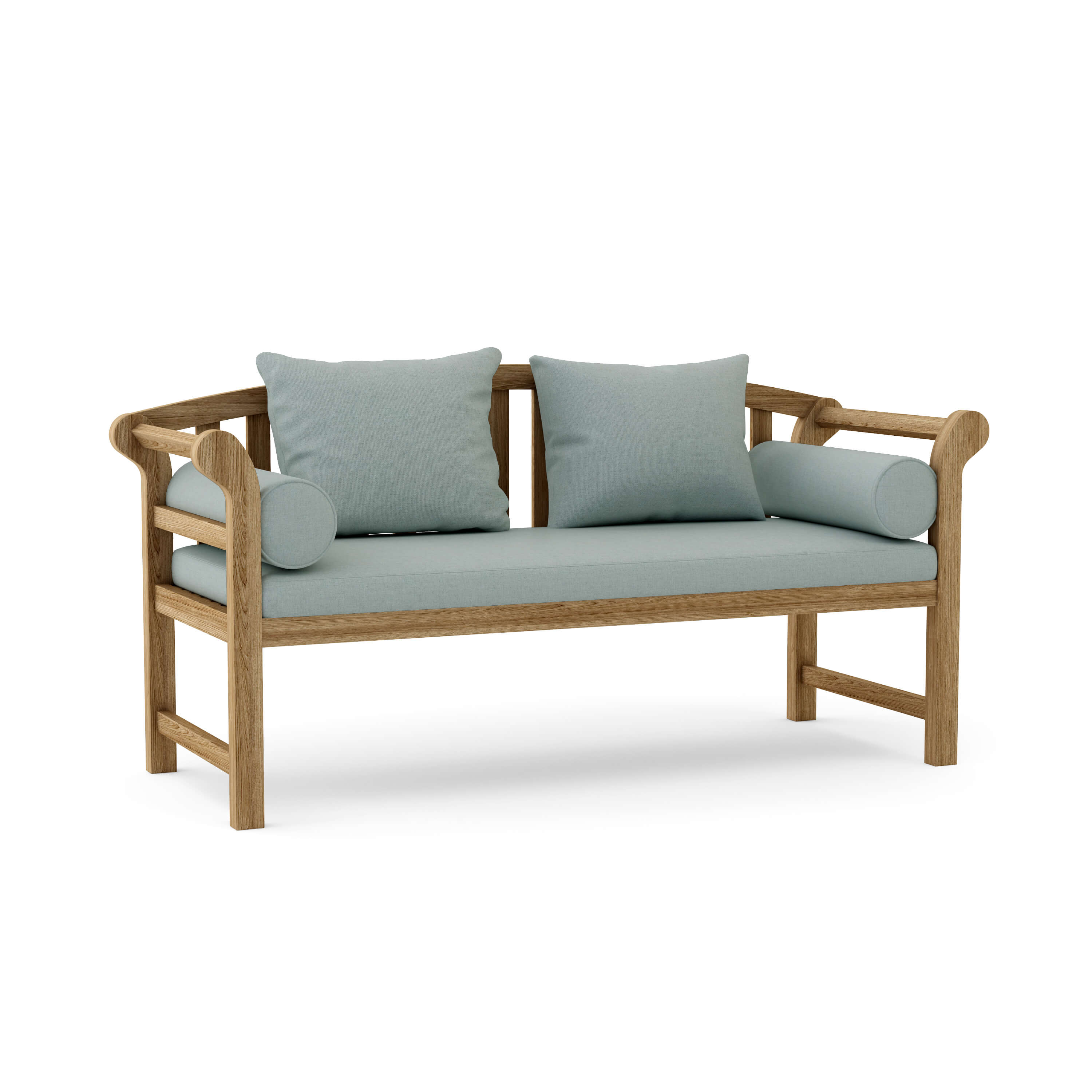 Anderson Teak Brisbane Deep Seating Bench – Solid Teak Outdoor Lounge Bench with Cushions