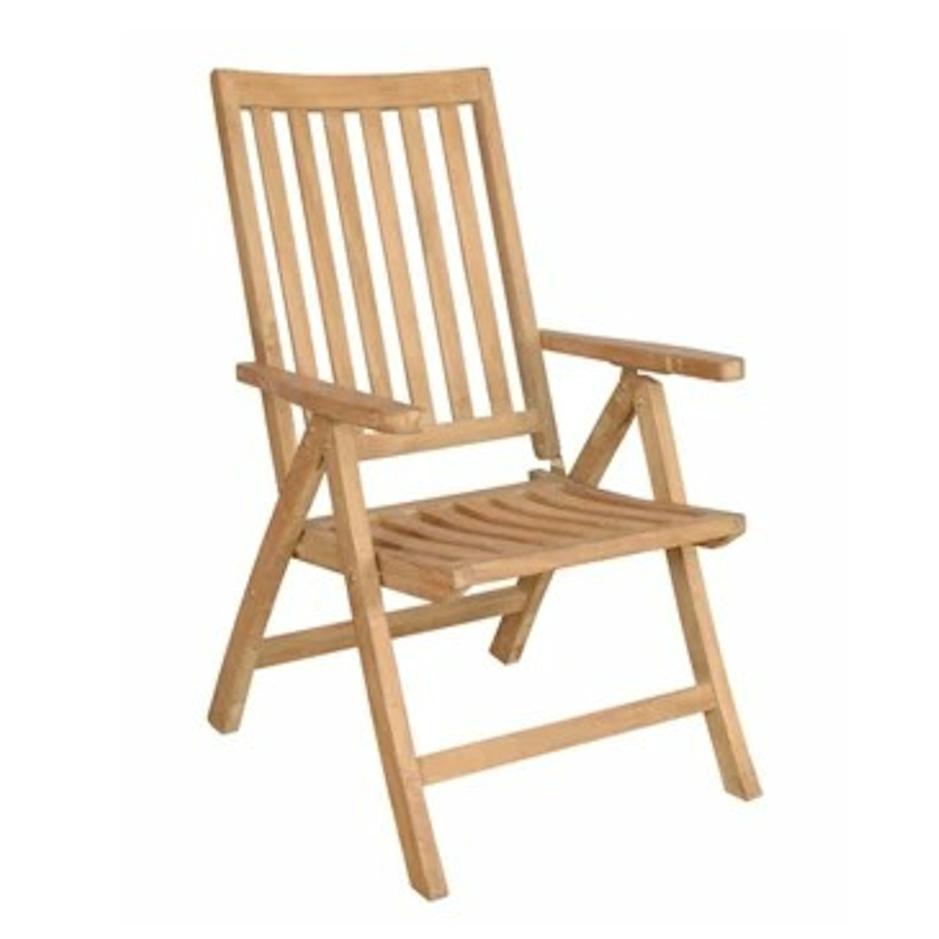 Anderson Teak Imperial 5-Position Reclining Armchair – Folding Teak Outdoor Seating