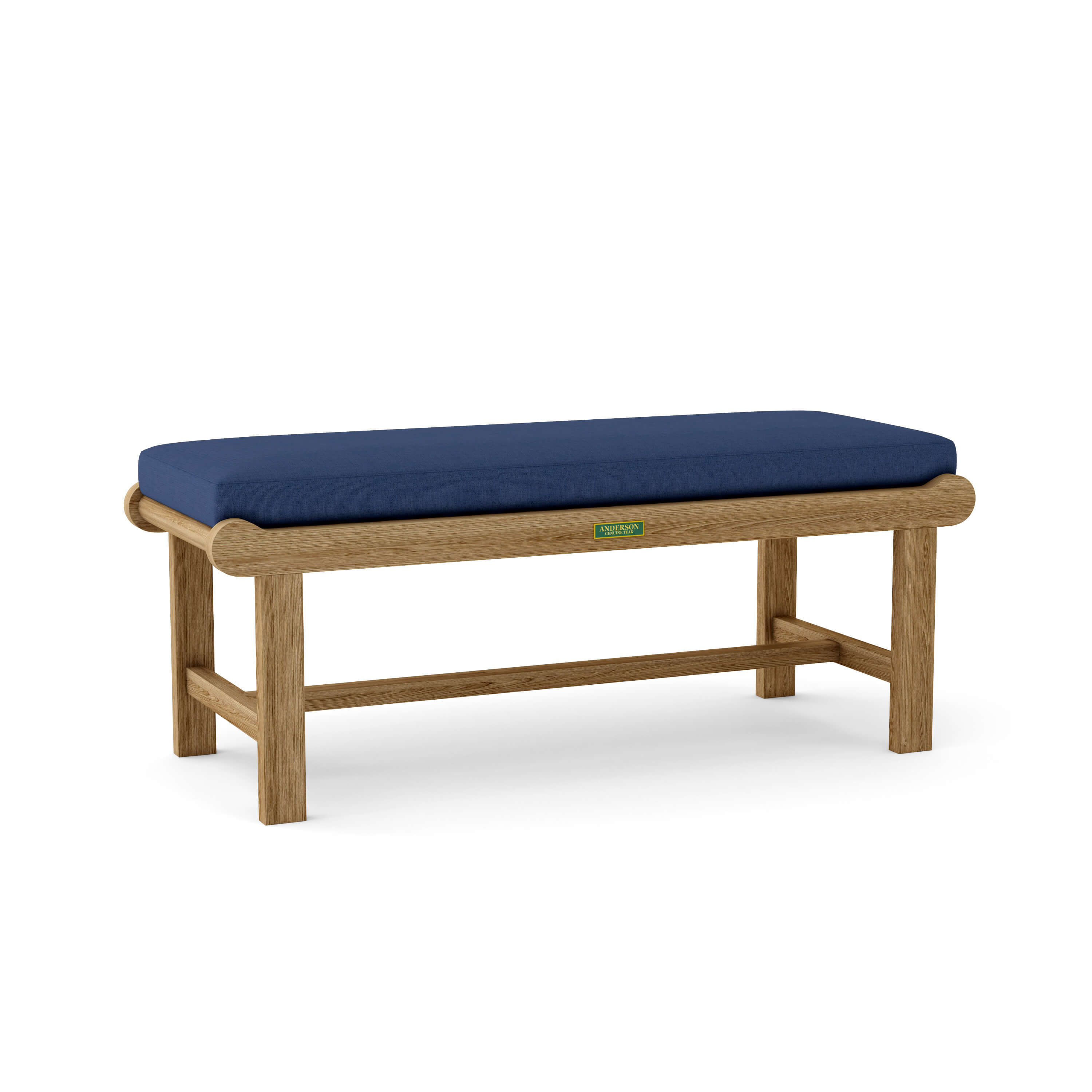 Anderson Teak – Cambridge 48″ Backless Bench – Curved Teak Patio Seating